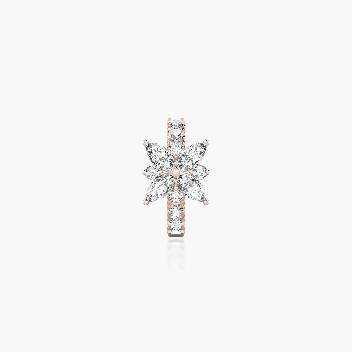 Aurore | 18k Rose Gold 6.5 mm Flower Diamond Hoop Piercing