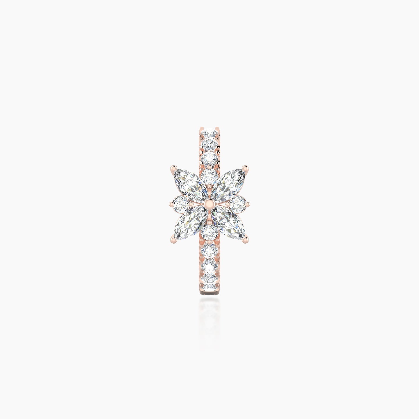 Aurore | 18k Rose Gold 8 mm Flower Diamond Hoop Piercing