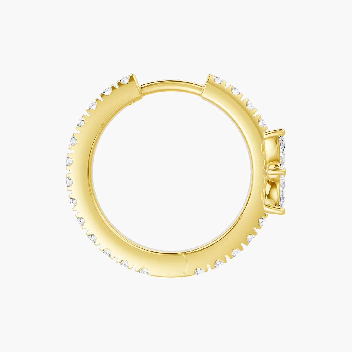 Aurore | 18k Yellow Gold 9.5 mm Flower Diamond Hoop Piercing