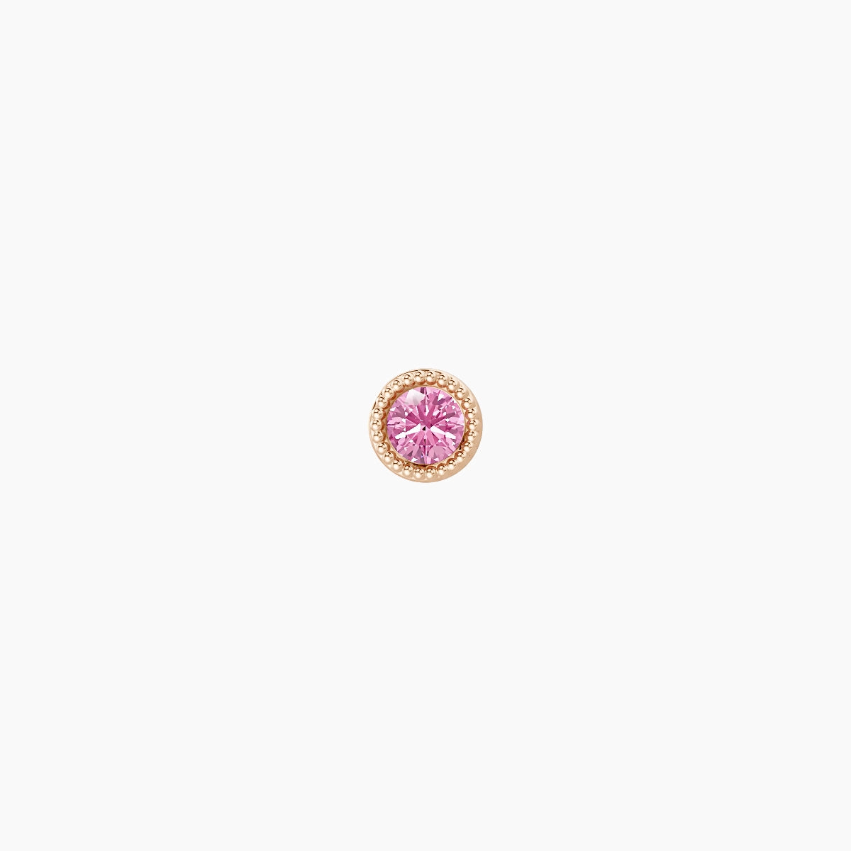 Aya | 18k Rose Gold 5 mm 3 mm Round Pink Sapphire Nose Piercing