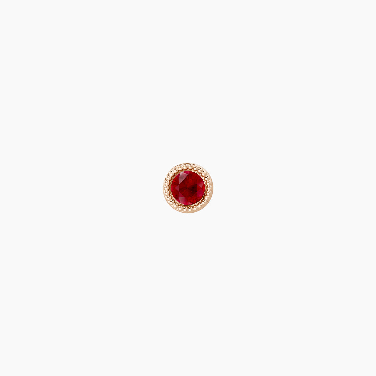 Aya | 18k Rose Gold 5 mm 3 mm Round Ruby Nose Piercing