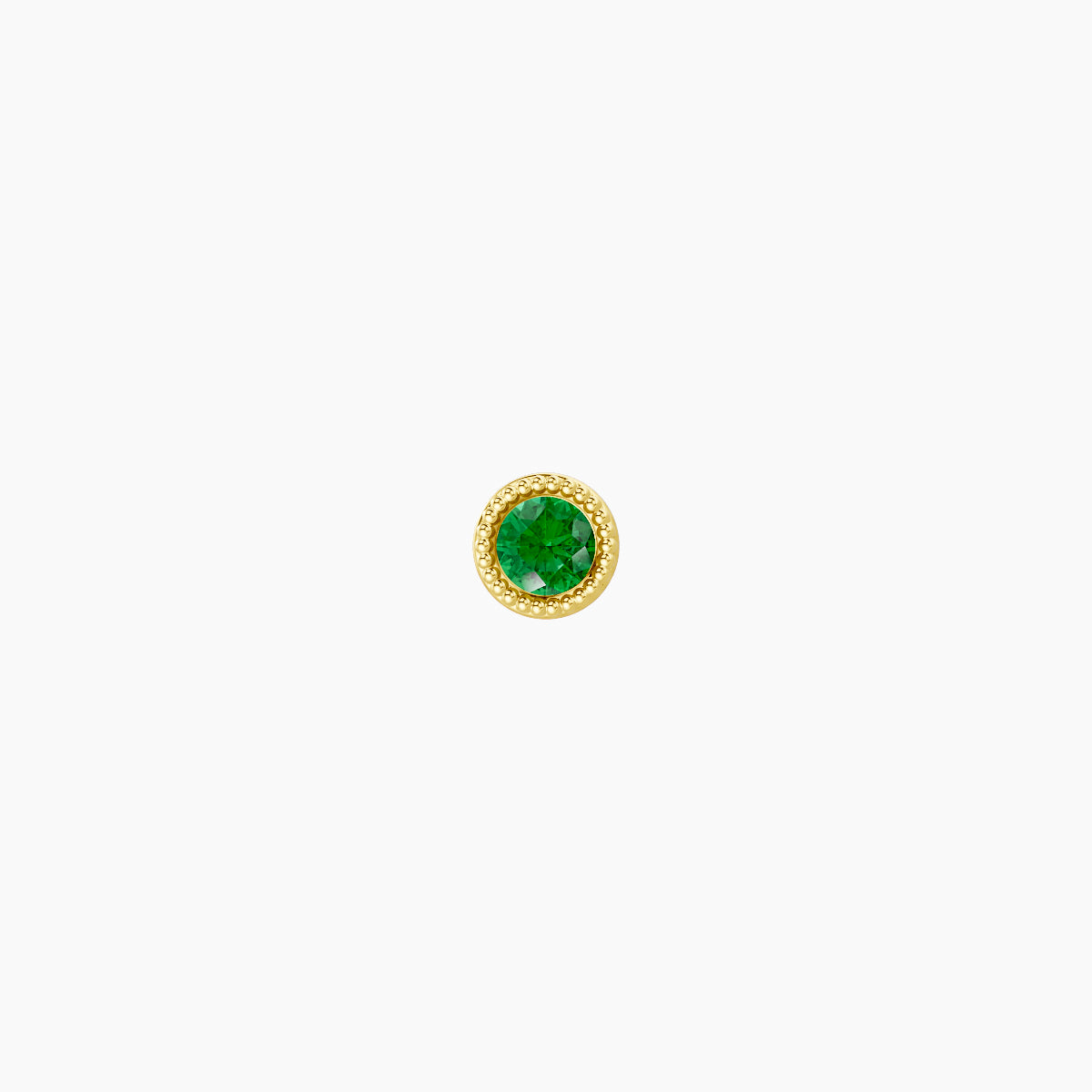 Aya | 18k Yellow Gold 5 mm 3 mm Round Emerald Nose Piercing