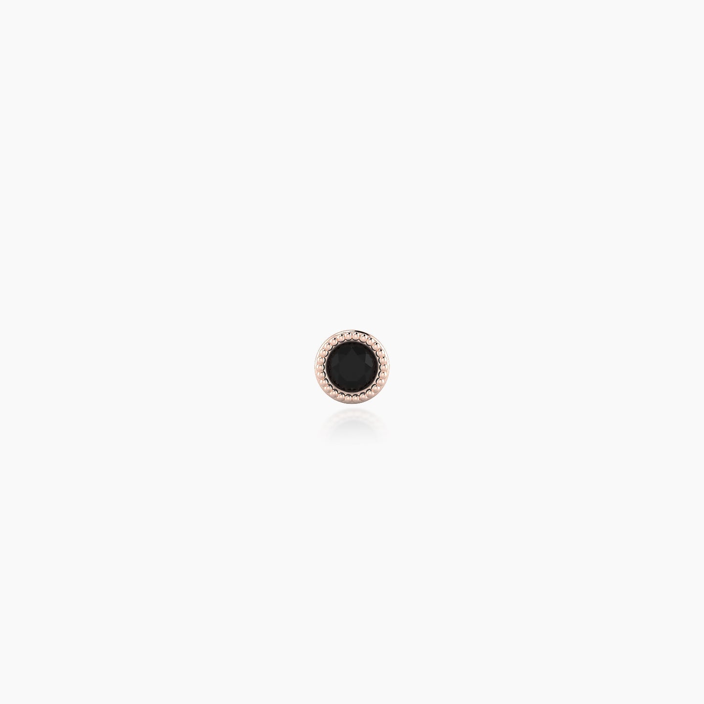 Aya | 18k Rose Gold 5 mm 3 mm Round Black Diamond Nose Piercing