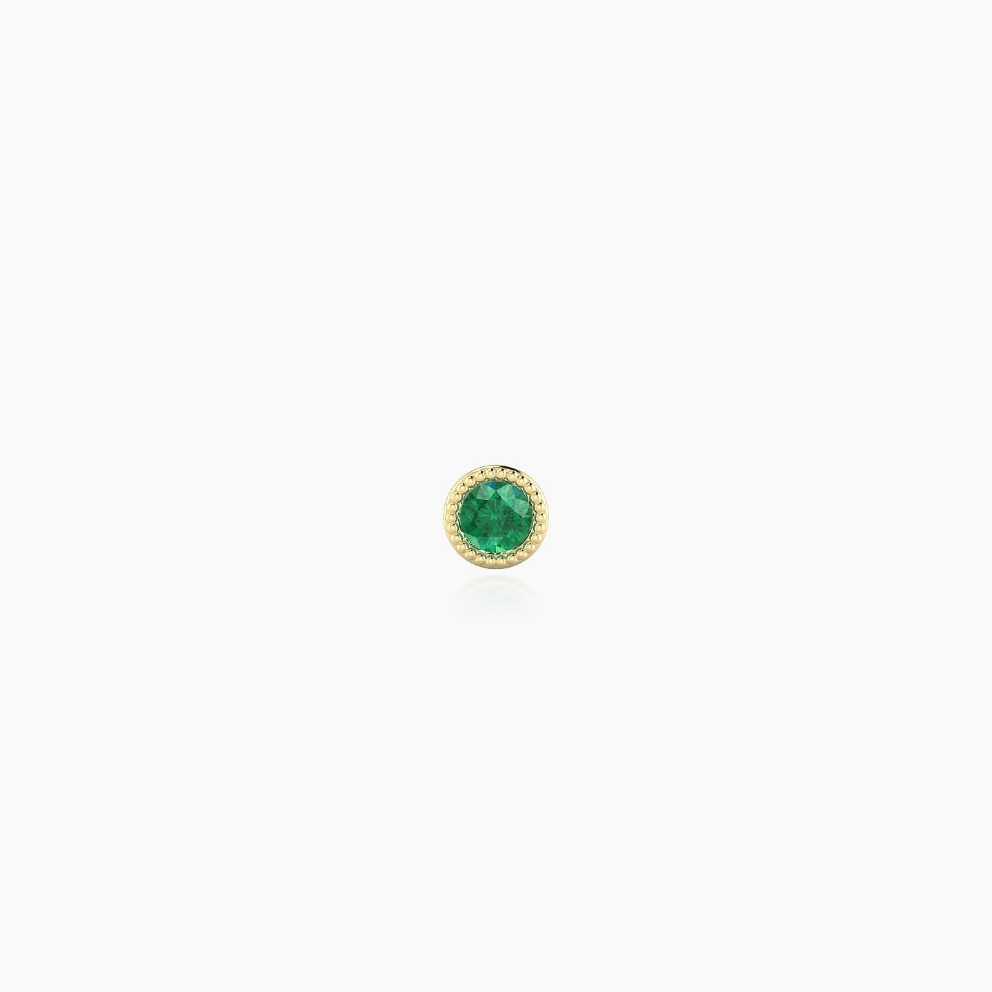 Aya | 18k Yellow Gold 5 mm 3 mm Round Emerald Piercing