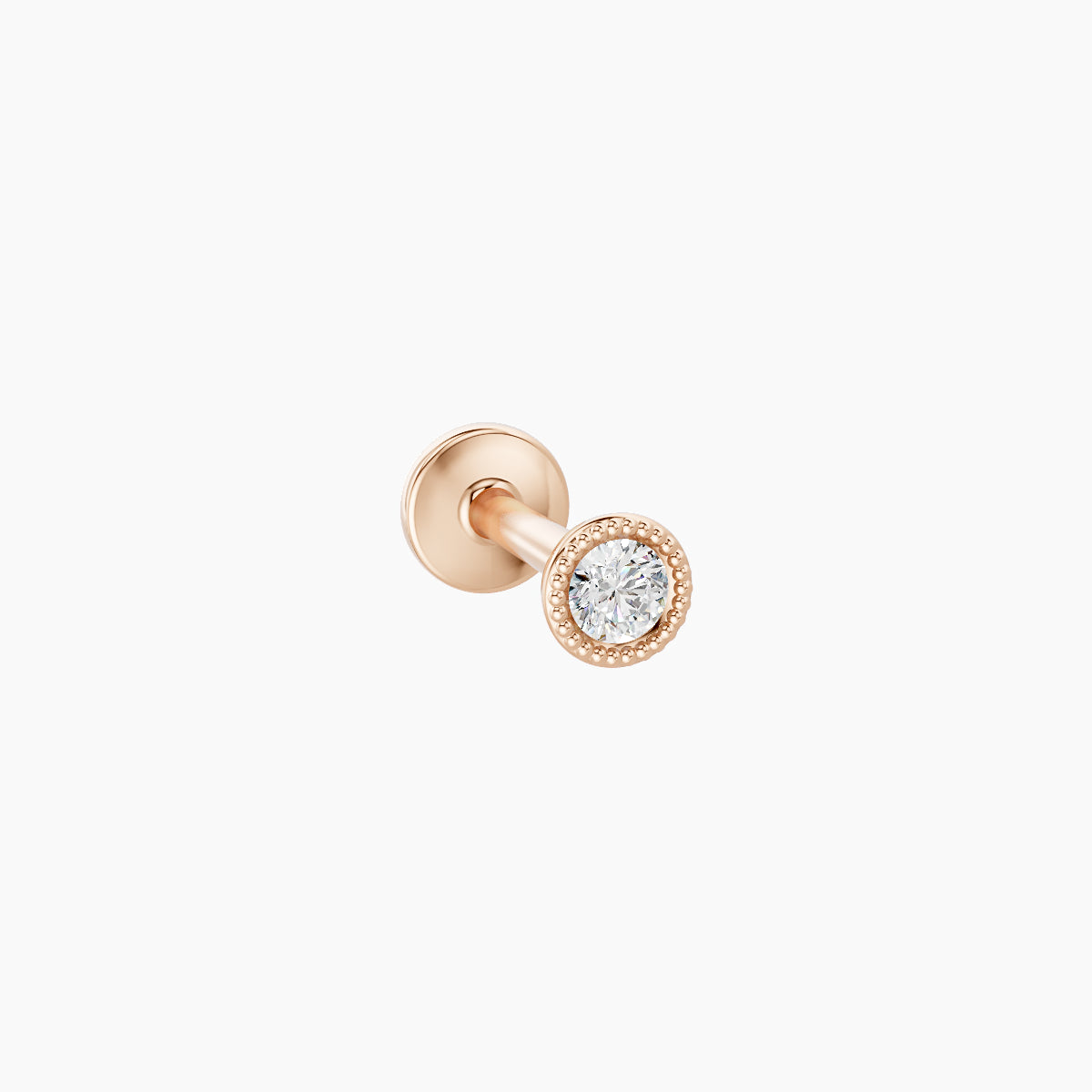 Aya | 18k Rose Gold 3 mm 6.5 mm Round Diamond Nose Piercing