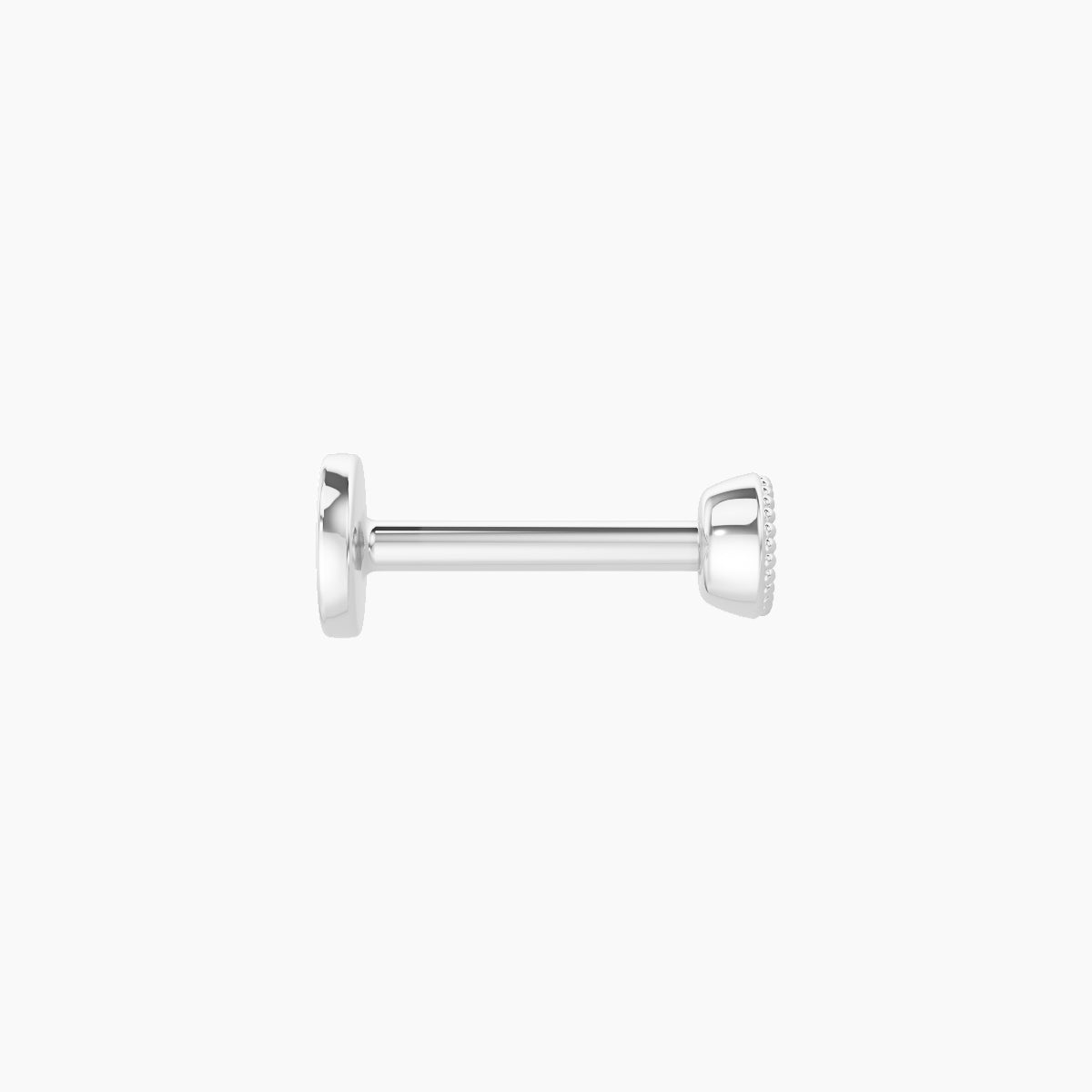 Aya | 18k White Gold 6.5 mm 3 mm Round Emerald Nose Piercing