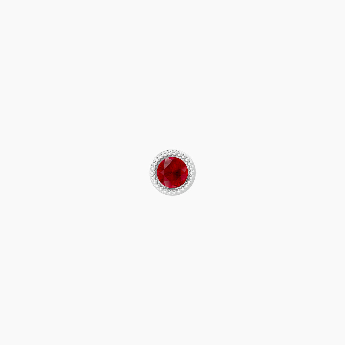 Aya | 18k White Gold 6.5 mm 3 mm Round Ruby Nose Piercing