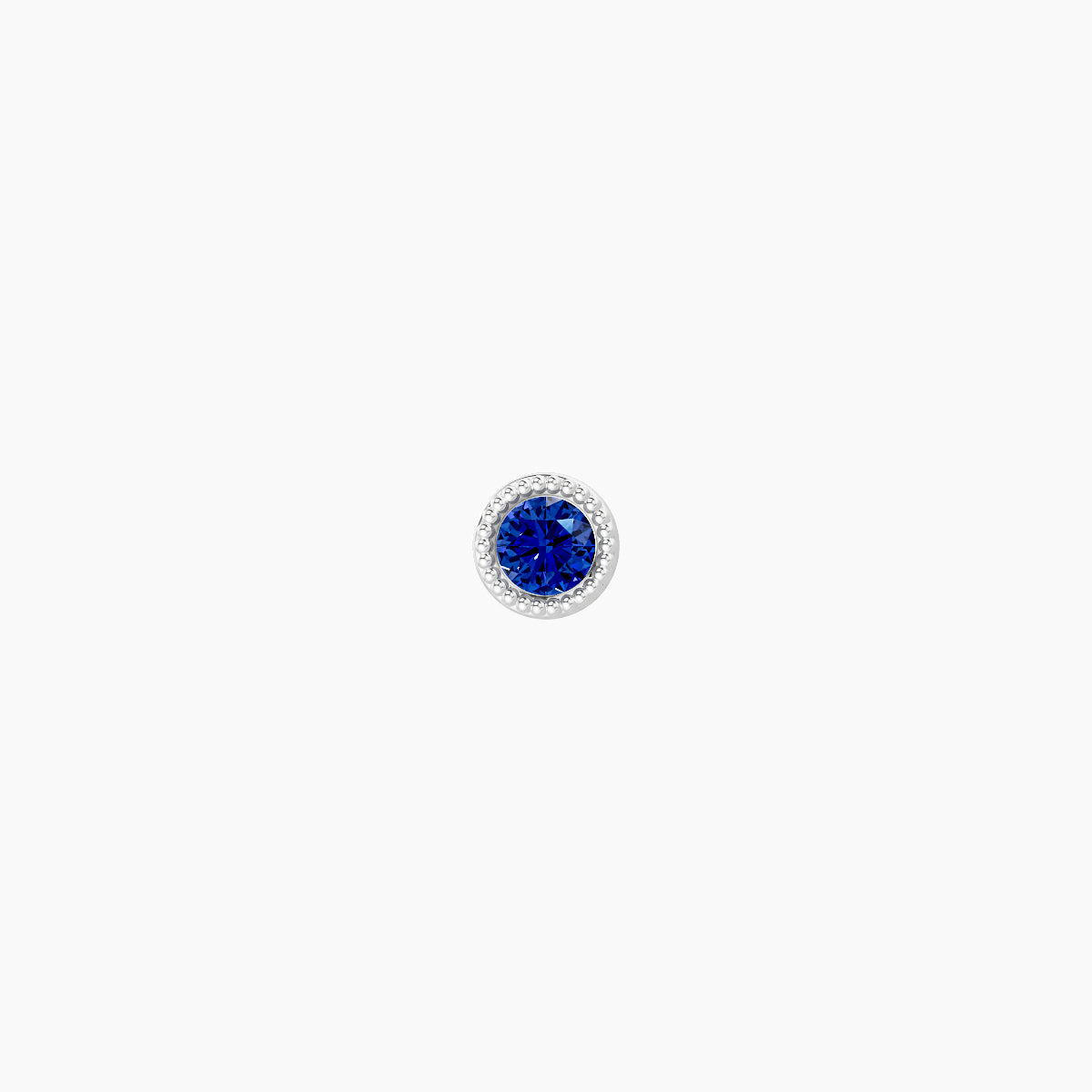 Aya | 18k White Gold 6.5 mm 3 mm Round Sapphire Nose Piercing
