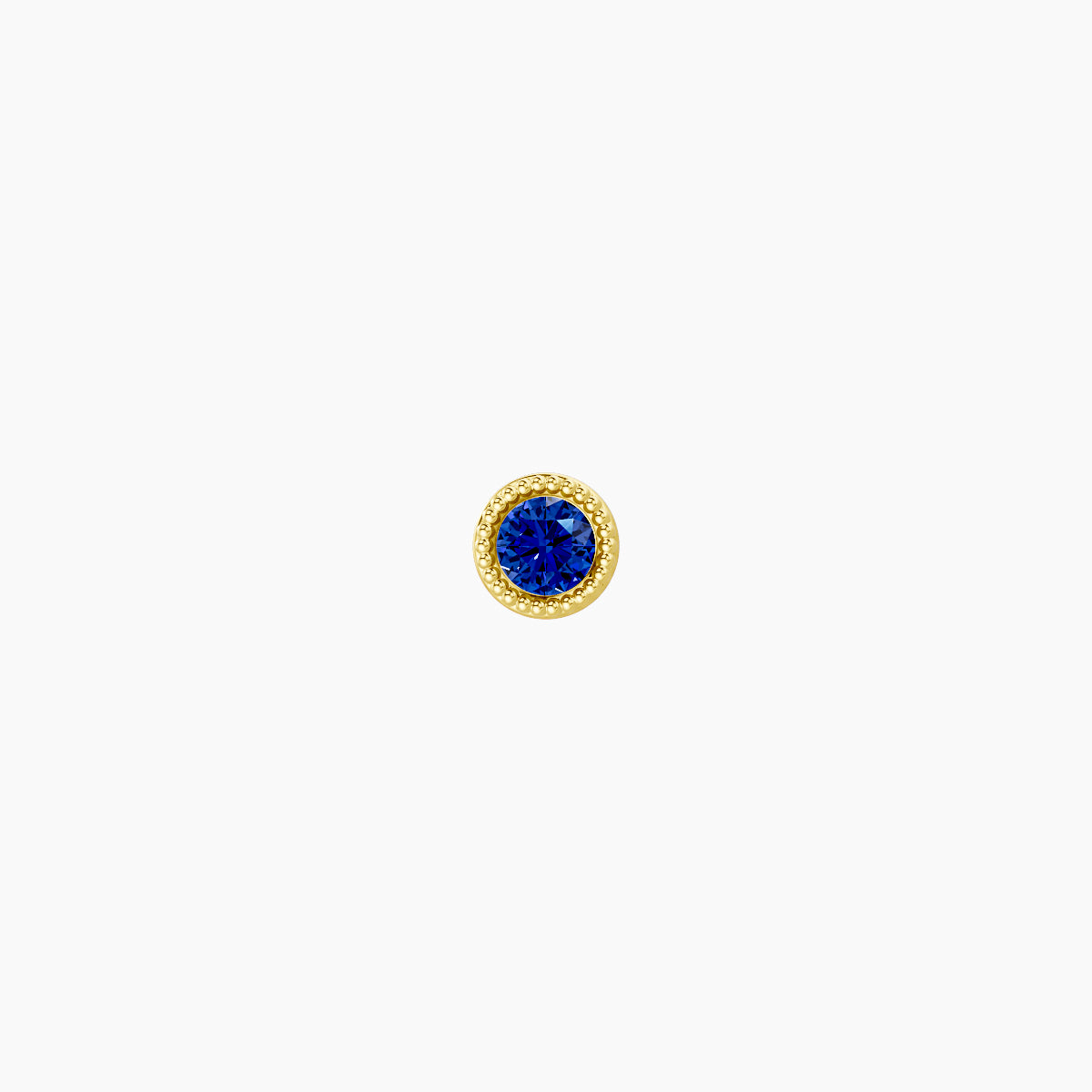 Aya | 18k Yellow Gold 6.5 mm 3 mm Round Sapphire Nose Piercing