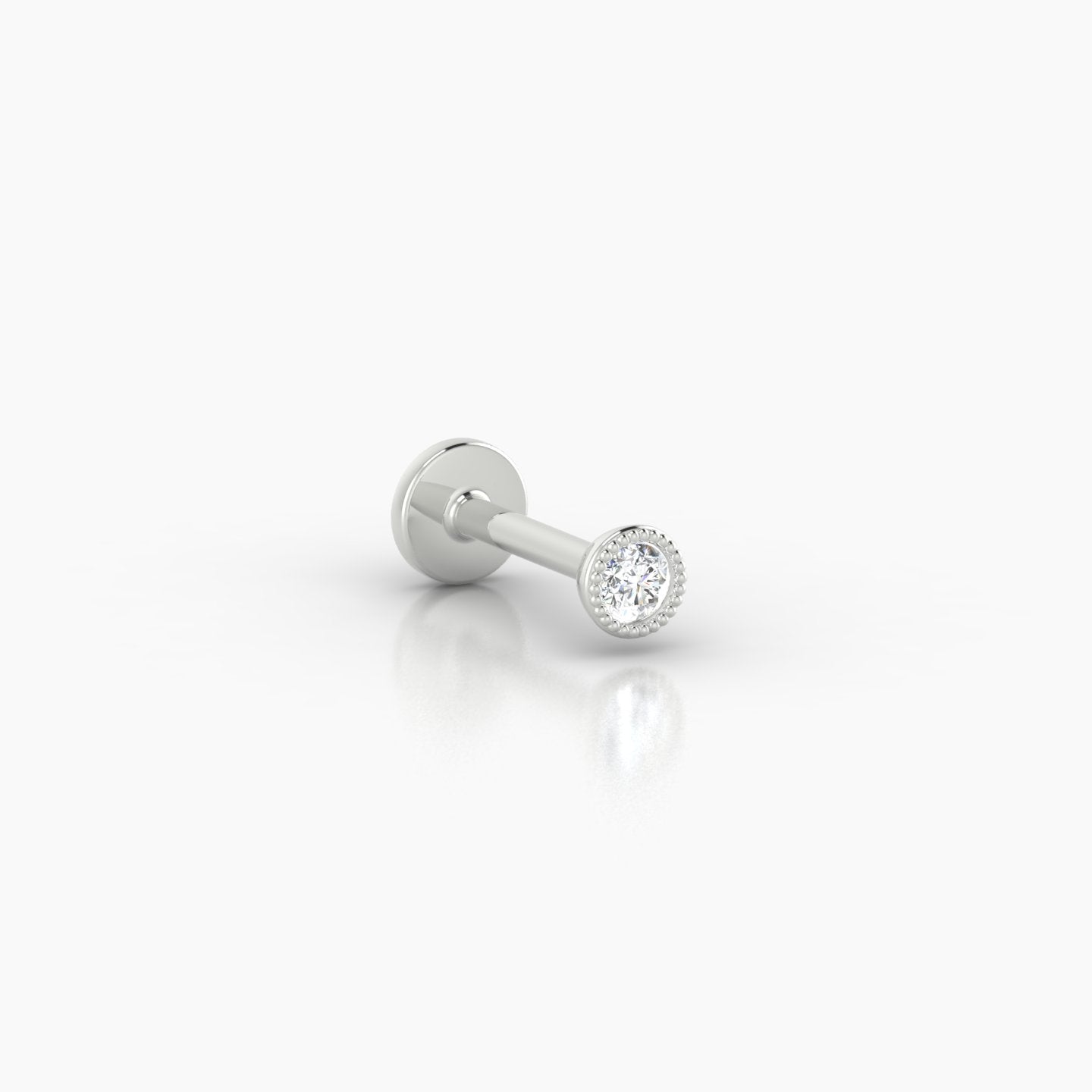 Aya | 18k White Gold 3 mm 6.5 mm Round Diamond Nose Piercing