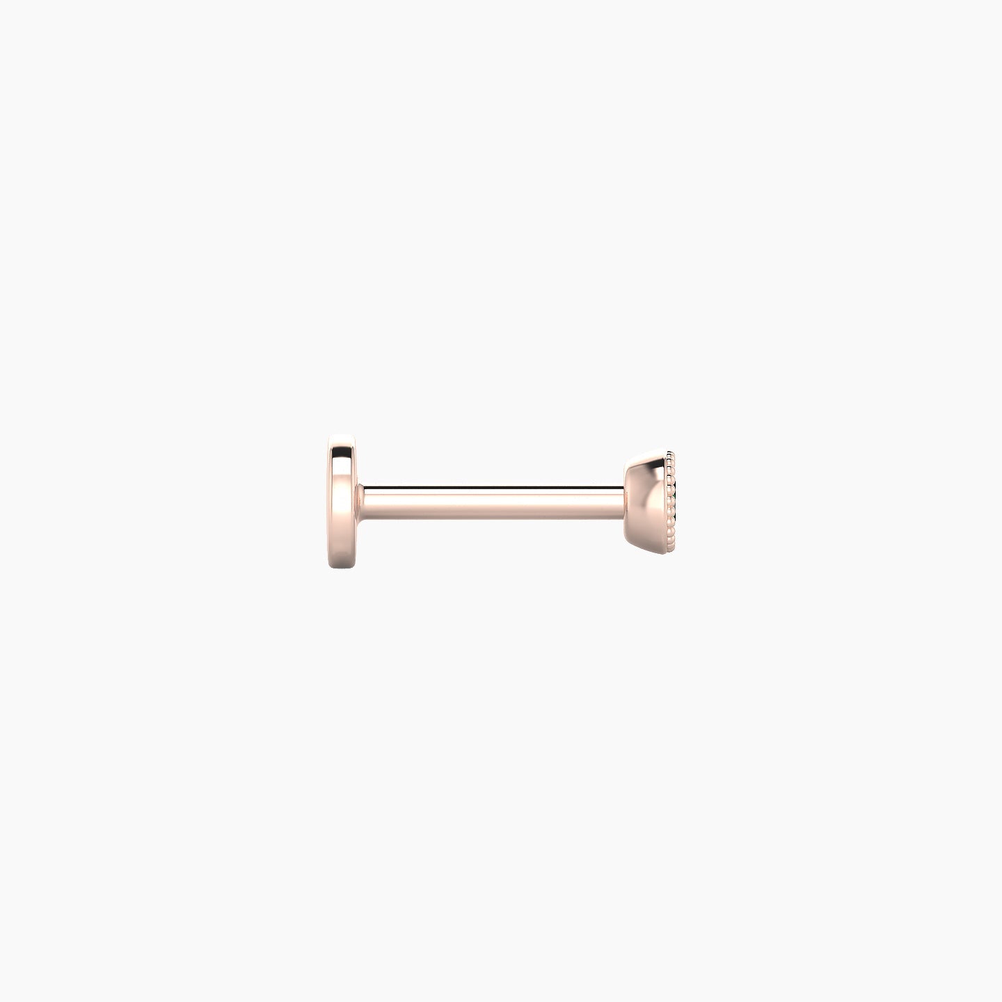 Aya | 18k Rose Gold 6.5 mm 3 mm Round Emerald Piercing