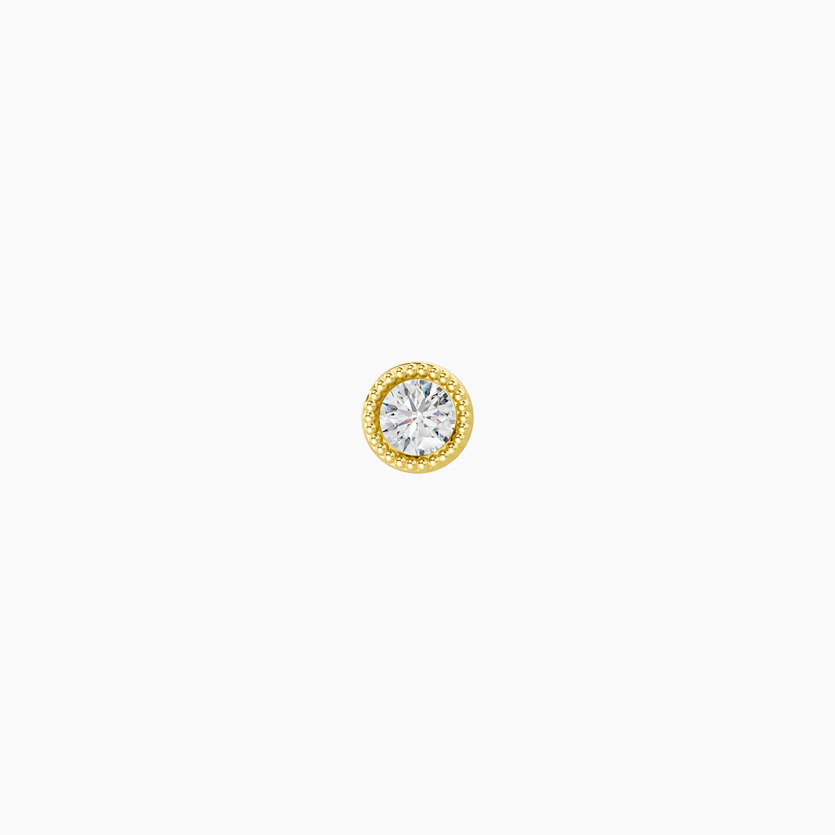 Aya | 18k Yellow Gold 3 mm 8 mm Round Diamond Nose Piercing