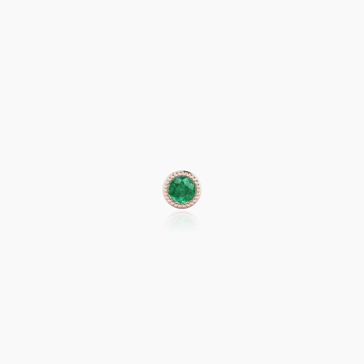 Aya | 18k Rose Gold 8 mm 3 mm Round Emerald Nose Piercing