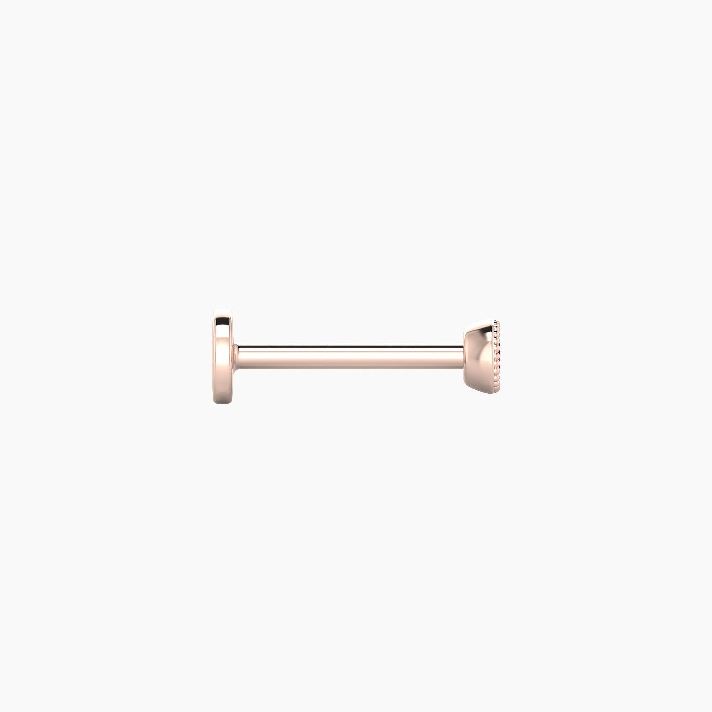 Aya | 18k Rose Gold 8 mm 3 mm Round Ruby Nose Piercing