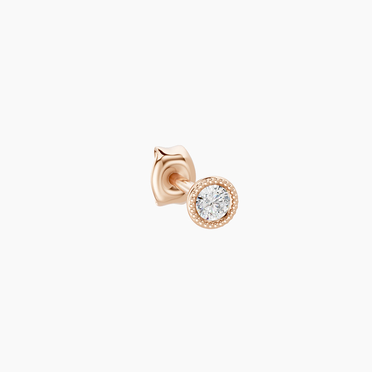 Aya | 18k Rose Gold 3 mm Round Diamond Earring