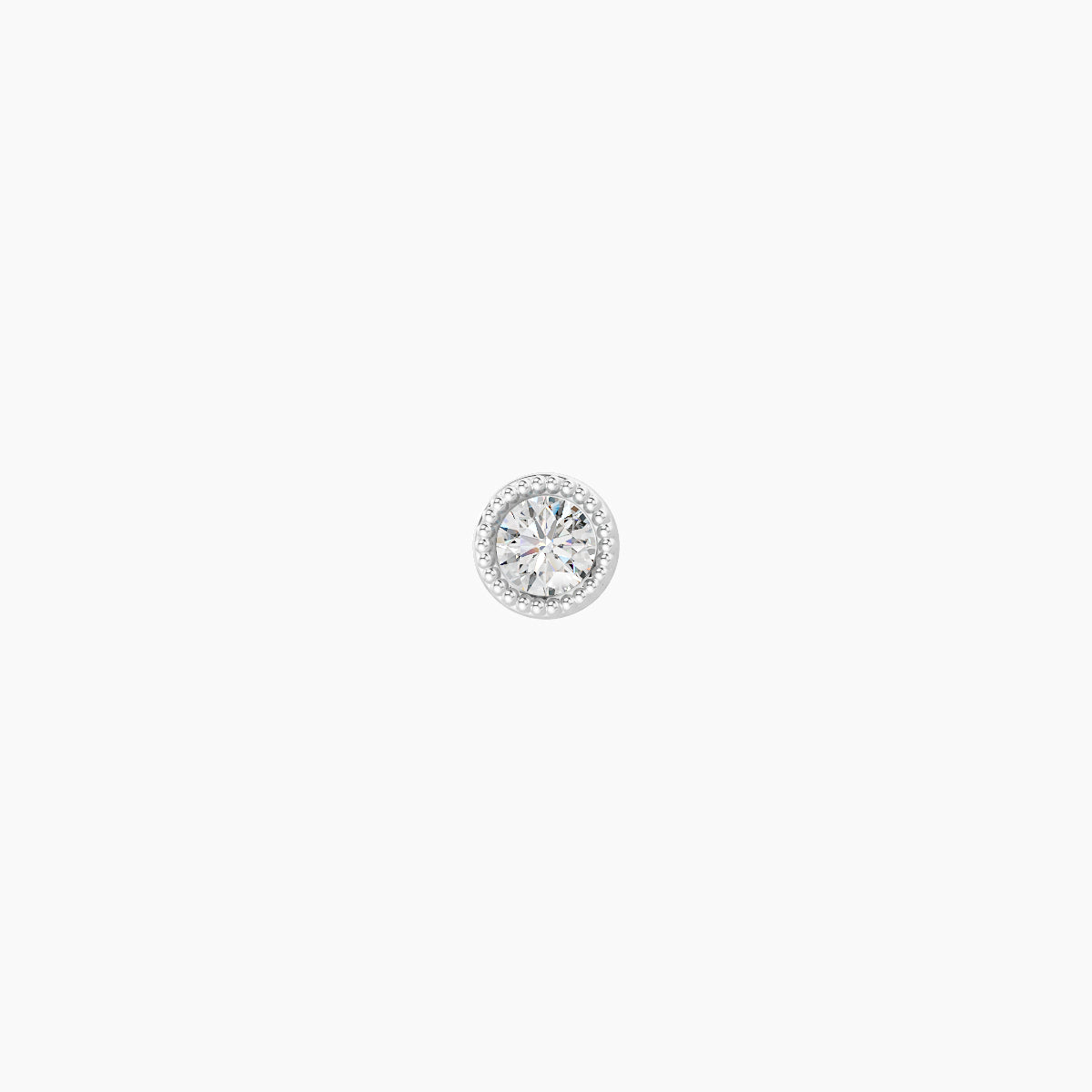 Aya | 18k White Gold 3 mm Round Diamond Earring