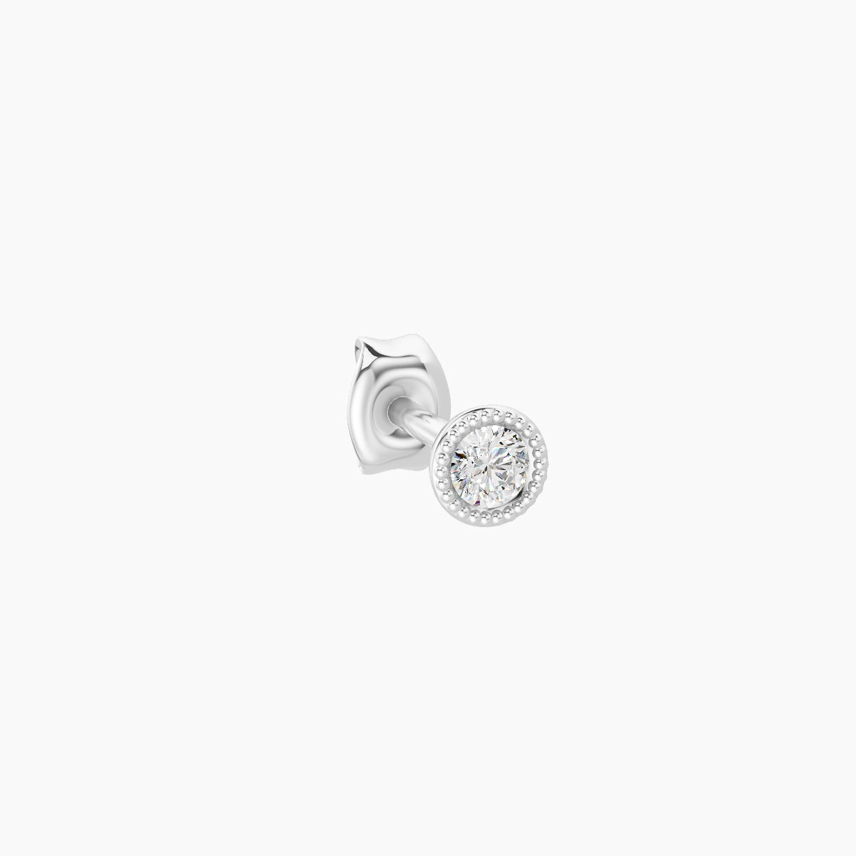 Aya | 18k White Gold 3 mm Round Diamond Earring