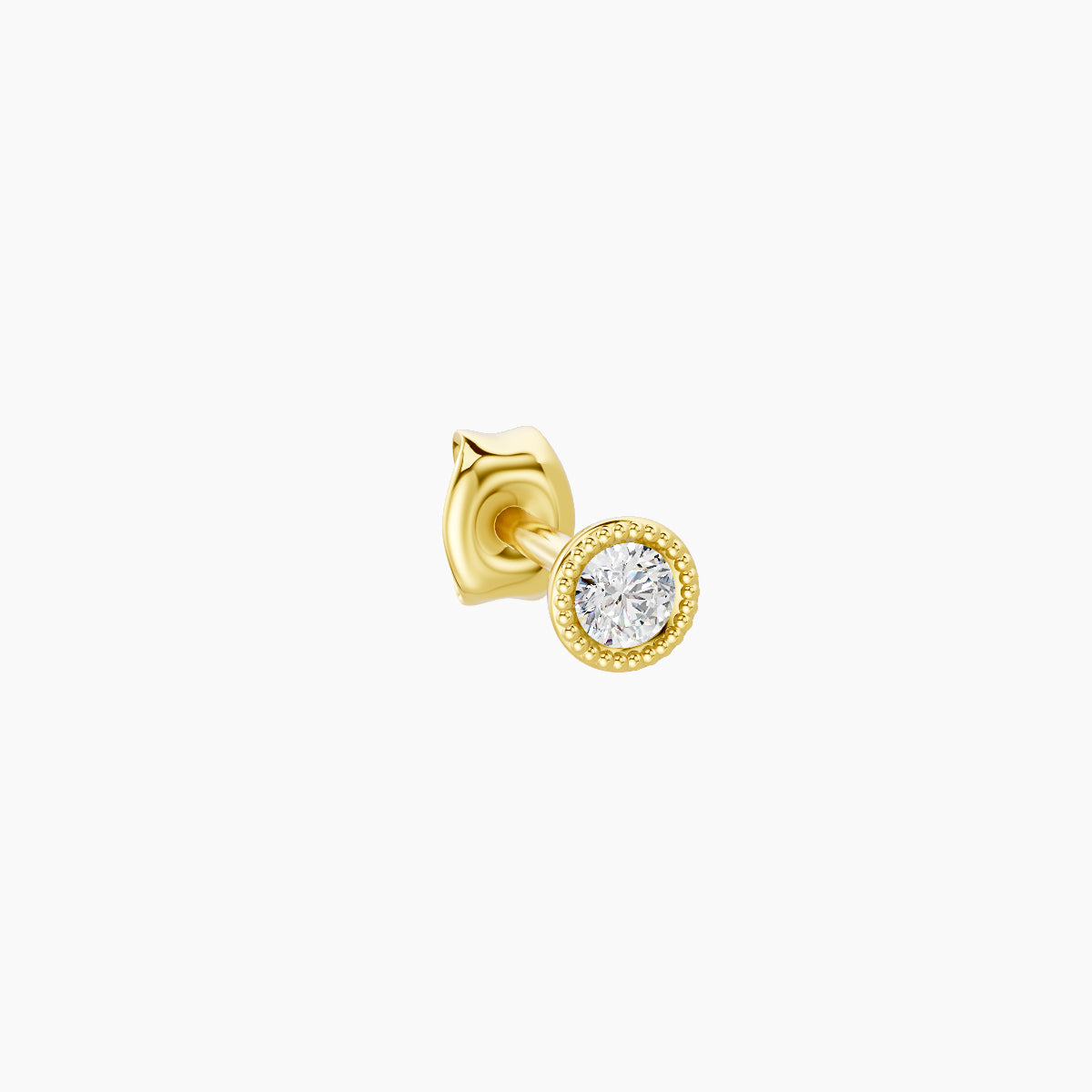 Aya | 18k Yellow Gold 3 mm Round Diamond Earring