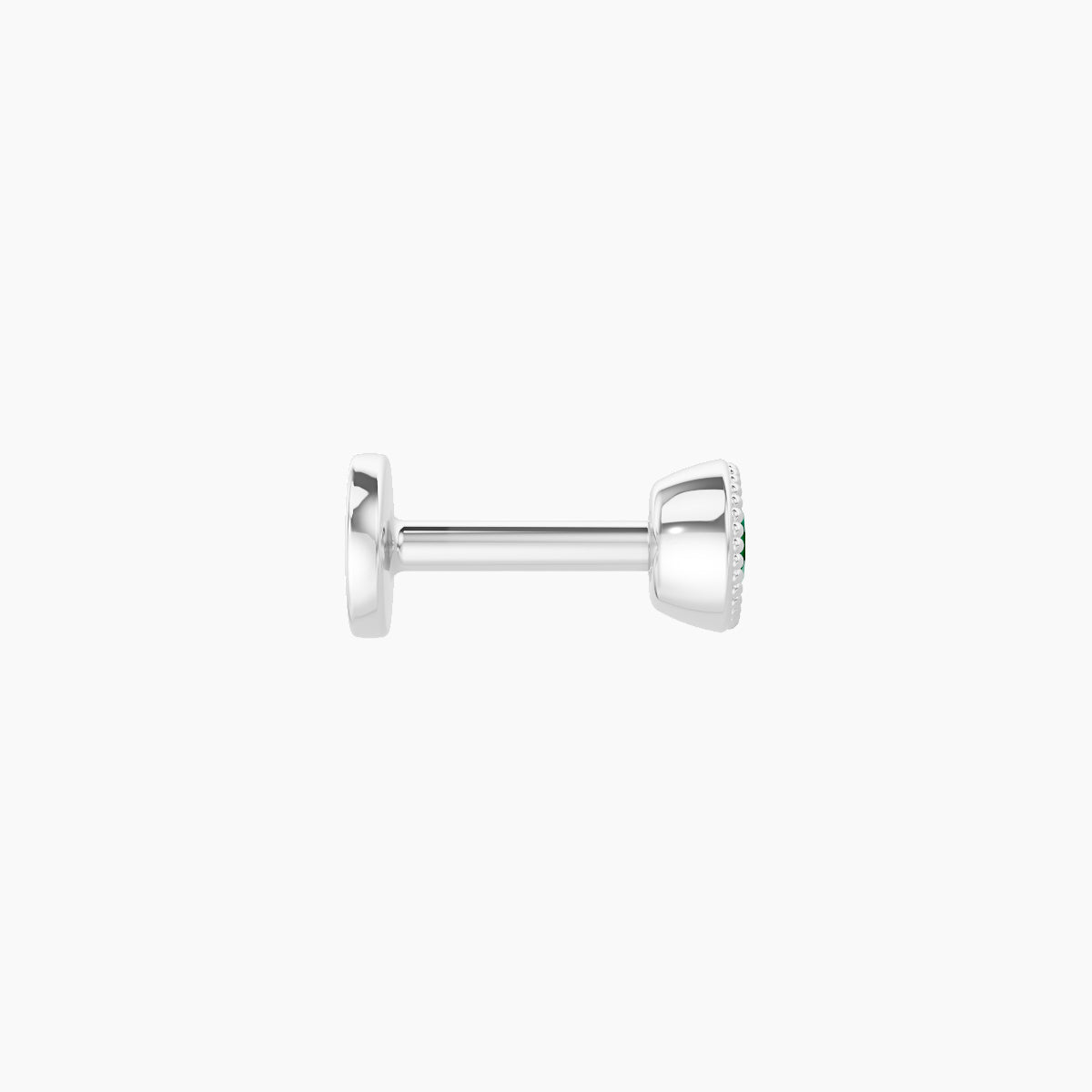 Aya | 18k White Gold 5 mm 3.5 mm Round Emerald Nose Piercing