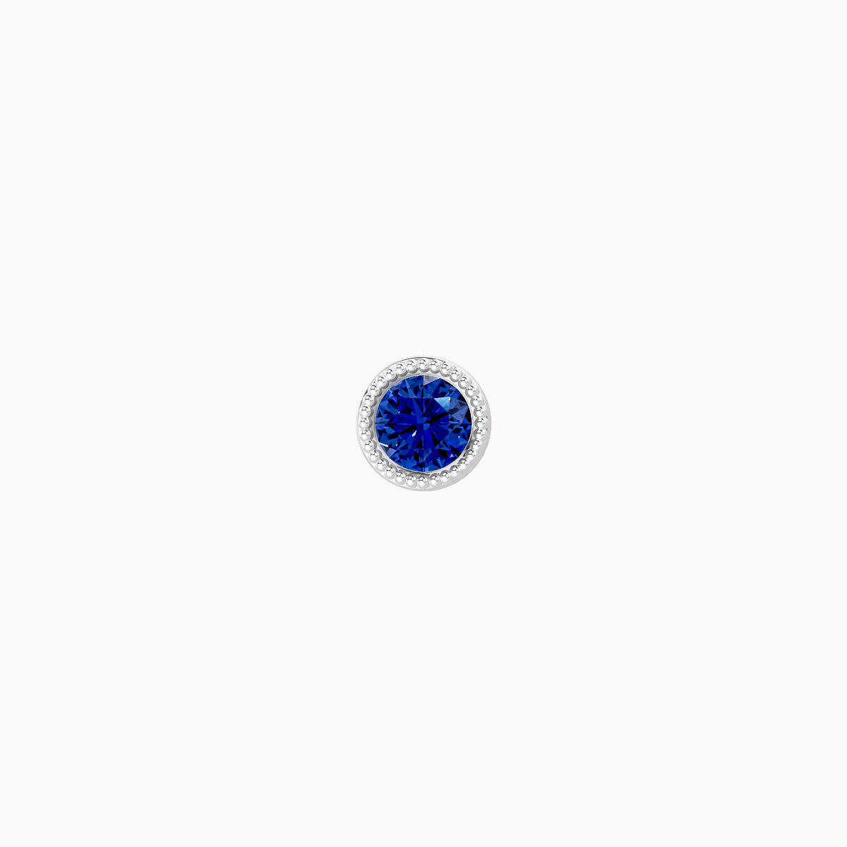 Aya | 18k White Gold 5 mm 3.5 mm Round Sapphire Nose Piercing