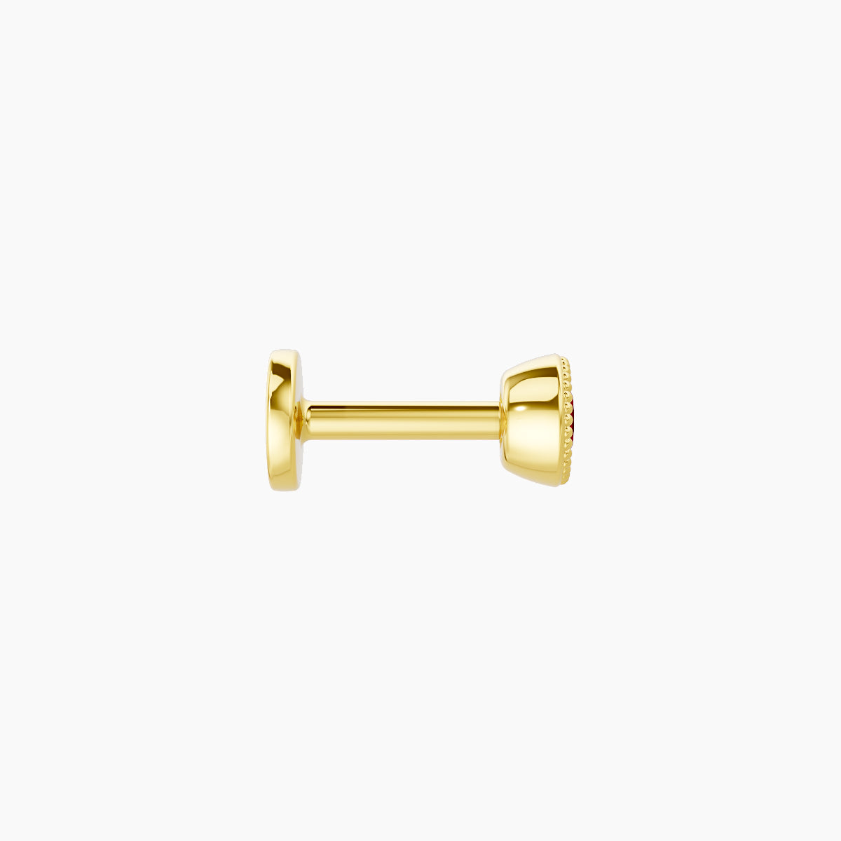 Aya | 18k Yellow Gold 5 mm 3.5 mm Round Ruby Nose Piercing