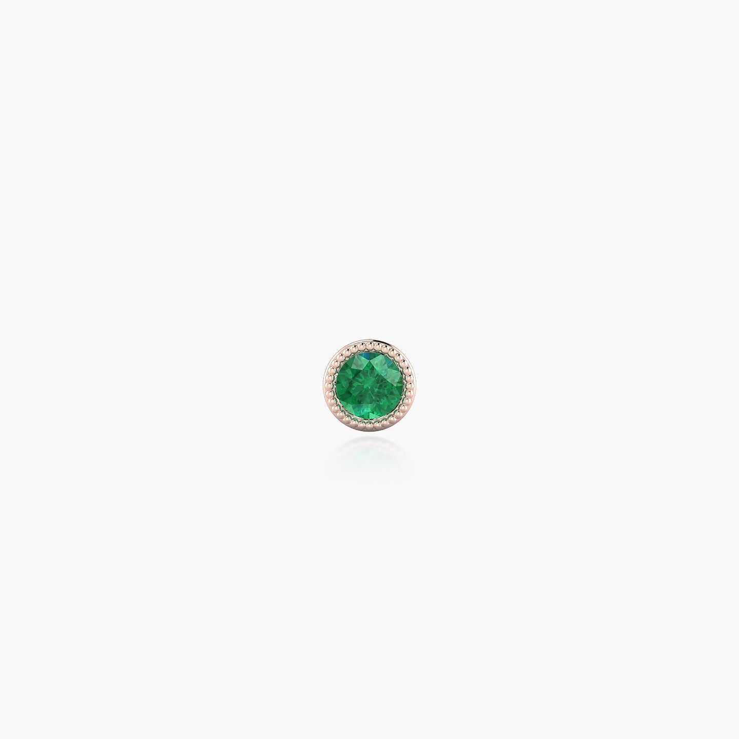 Aya | 18k Rose Gold 5 mm 3.5 mm Round Emerald Nose Piercing