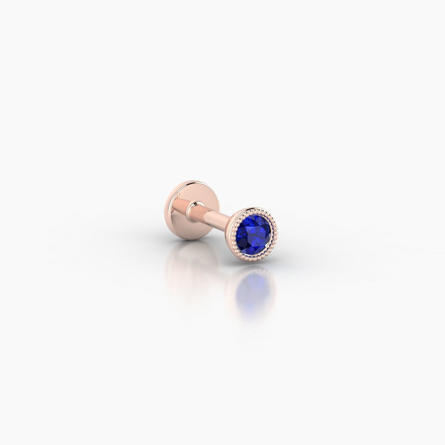 Aya | 18k Rose Gold 5 mm 3.5 mm Round Sapphire Nose Piercing