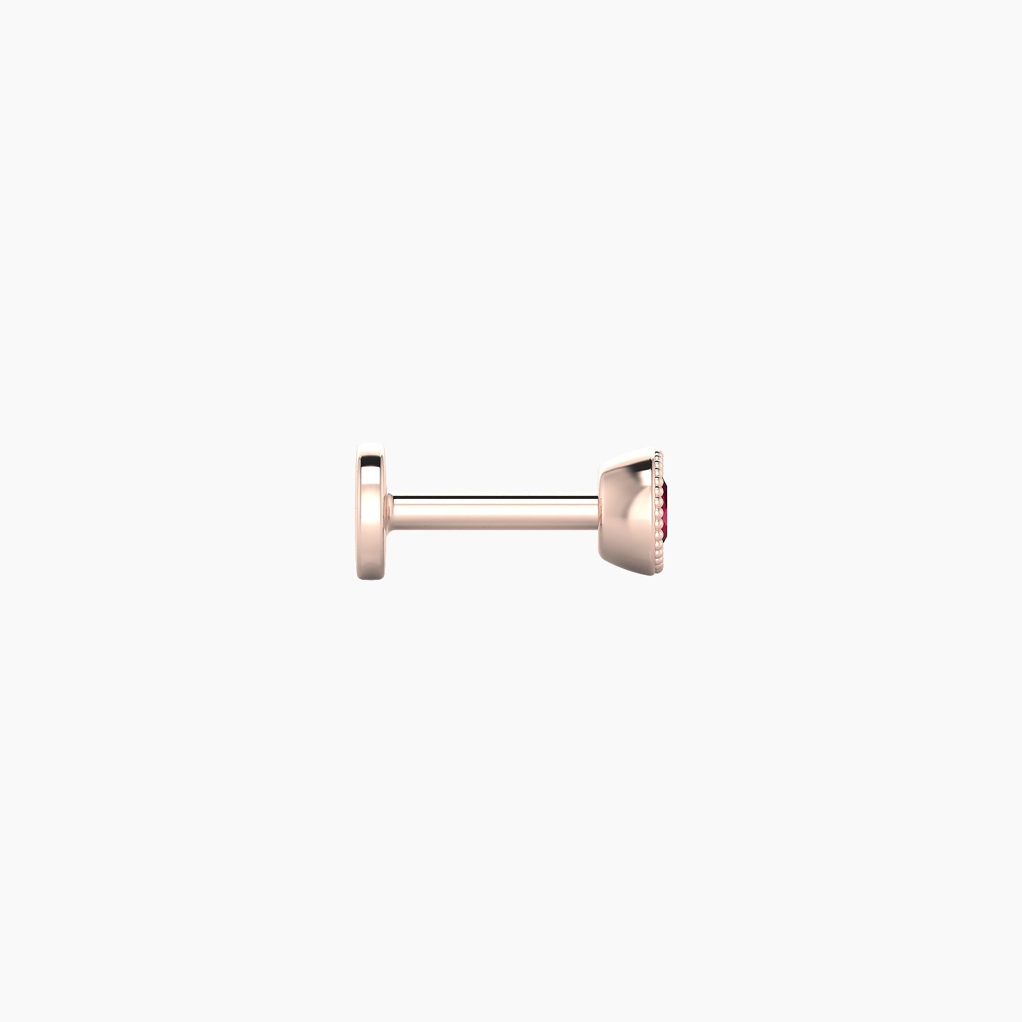 Aya | 18k Rose Gold 5 mm 3.5 mm Round Ruby Nose Piercing