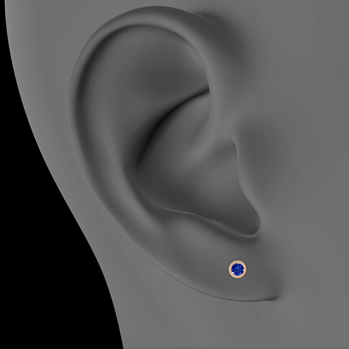 Aya | 18k Rose Gold 5 mm 3.5 mm Round Sapphire Piercing