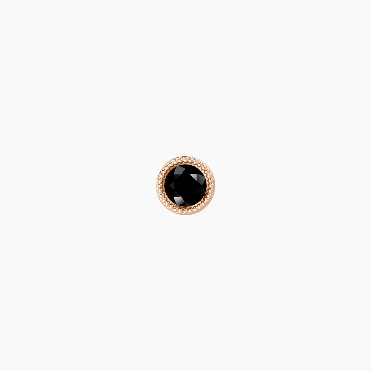 Aya | 18k Rose Gold 6.5 mm 3.5 mm Round Black Diamond Nose Piercing