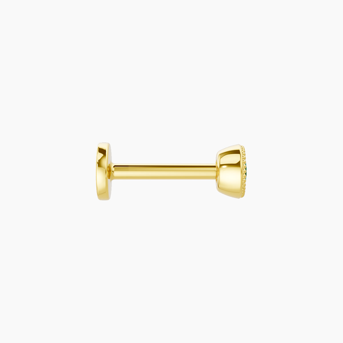 Aya | 18k Yellow Gold 6.5 mm 3.5 mm Round Emerald Nose Piercing