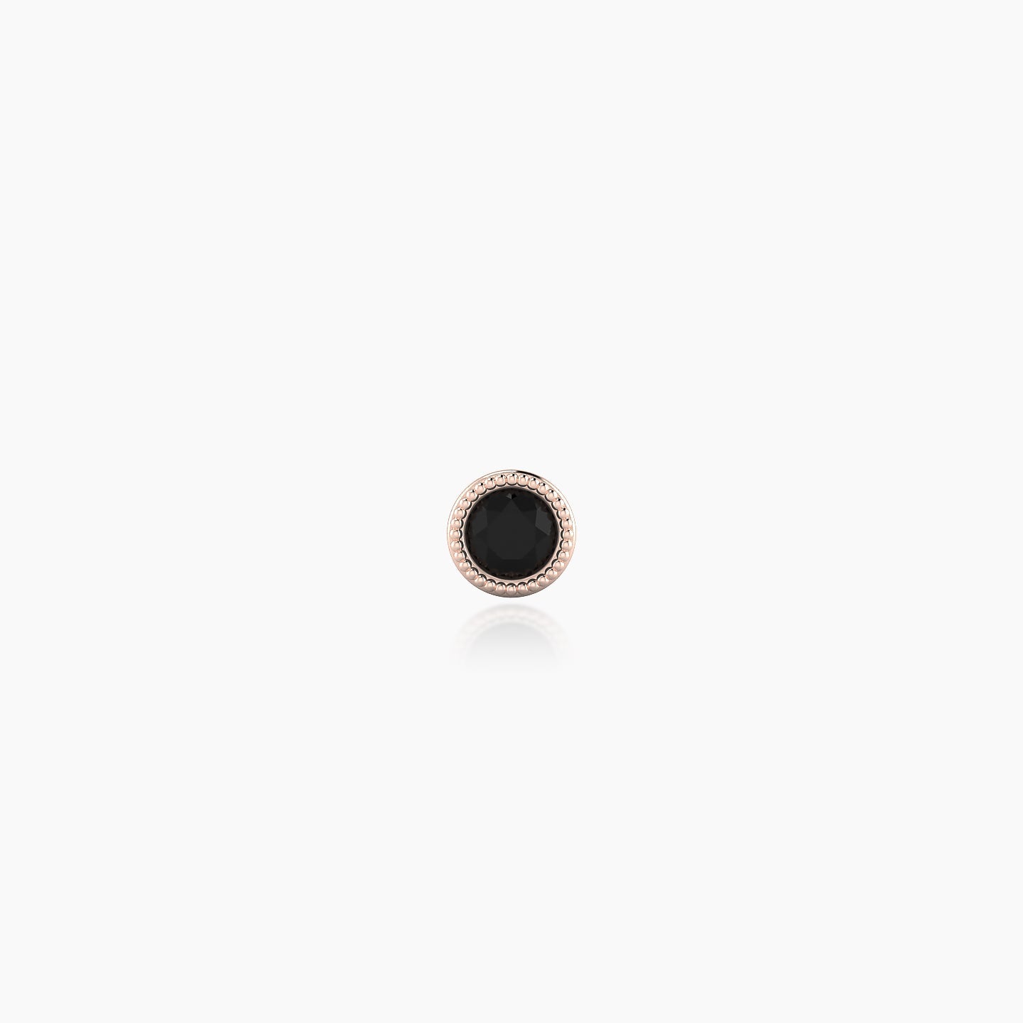 Aya | 18k Rose Gold 6.5 mm 3.5 mm Round Black Diamond Nose Piercing
