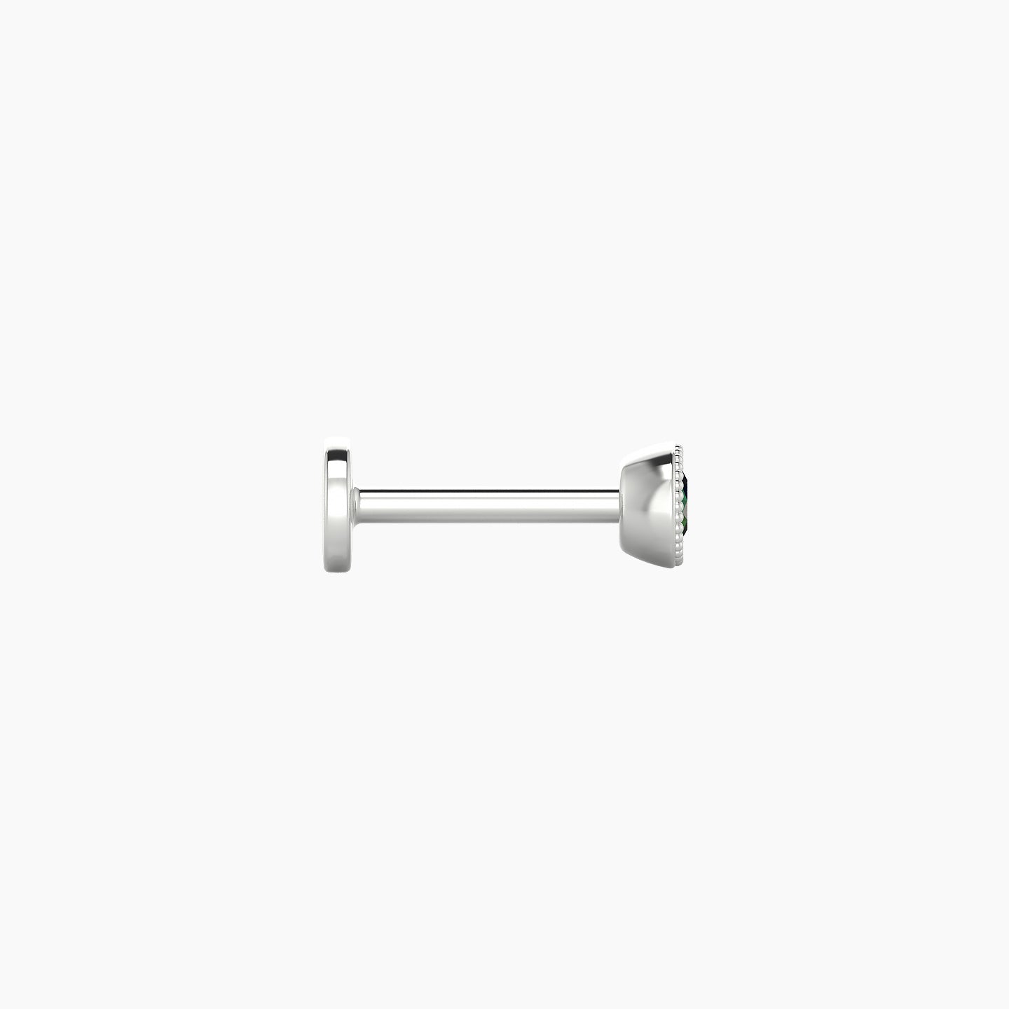 Aya | 18k White Gold 6.5 mm 3.5 mm Round Emerald Nose Piercing