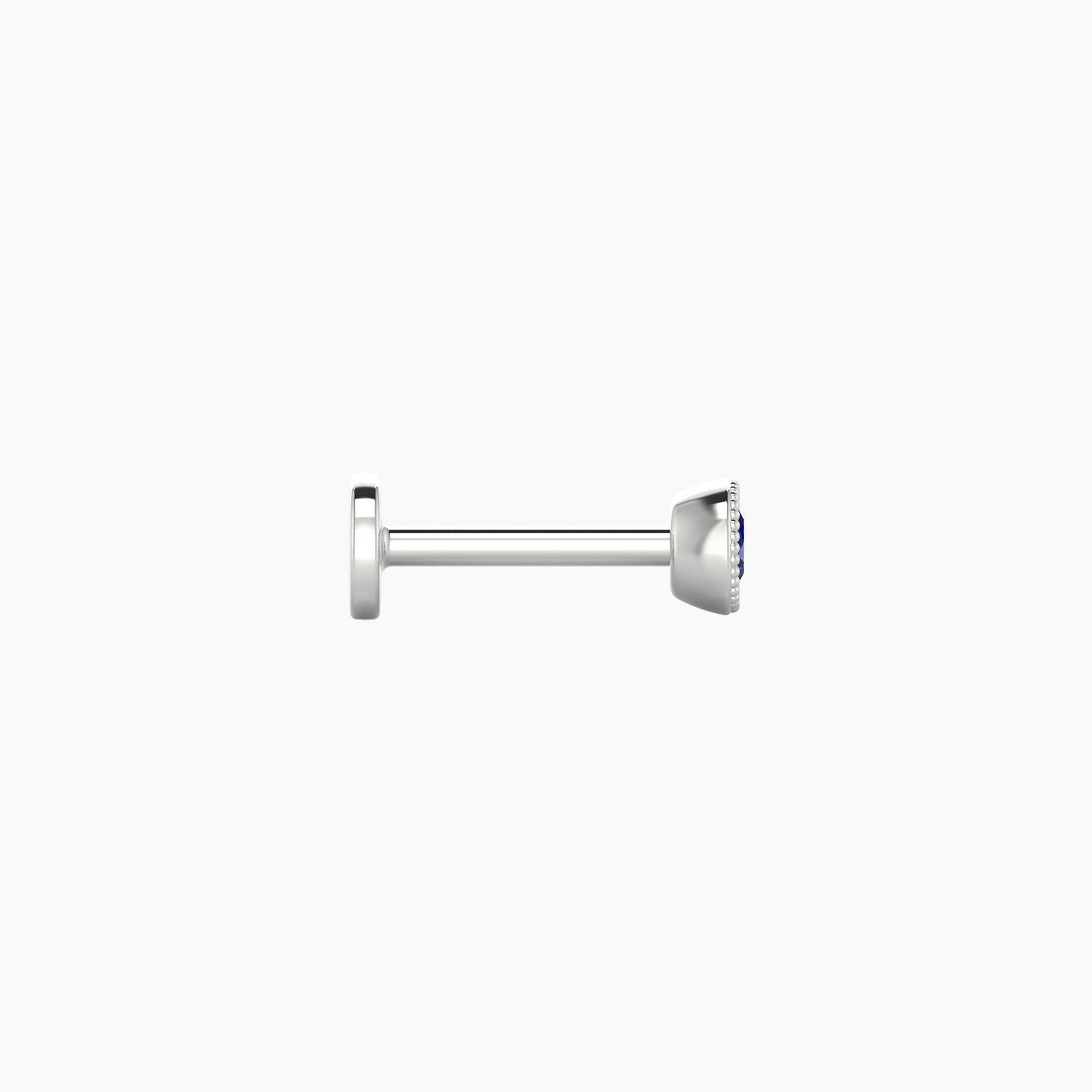 Aya | 18k White Gold 6.5 mm 3.5 mm Round Sapphire Nose Piercing