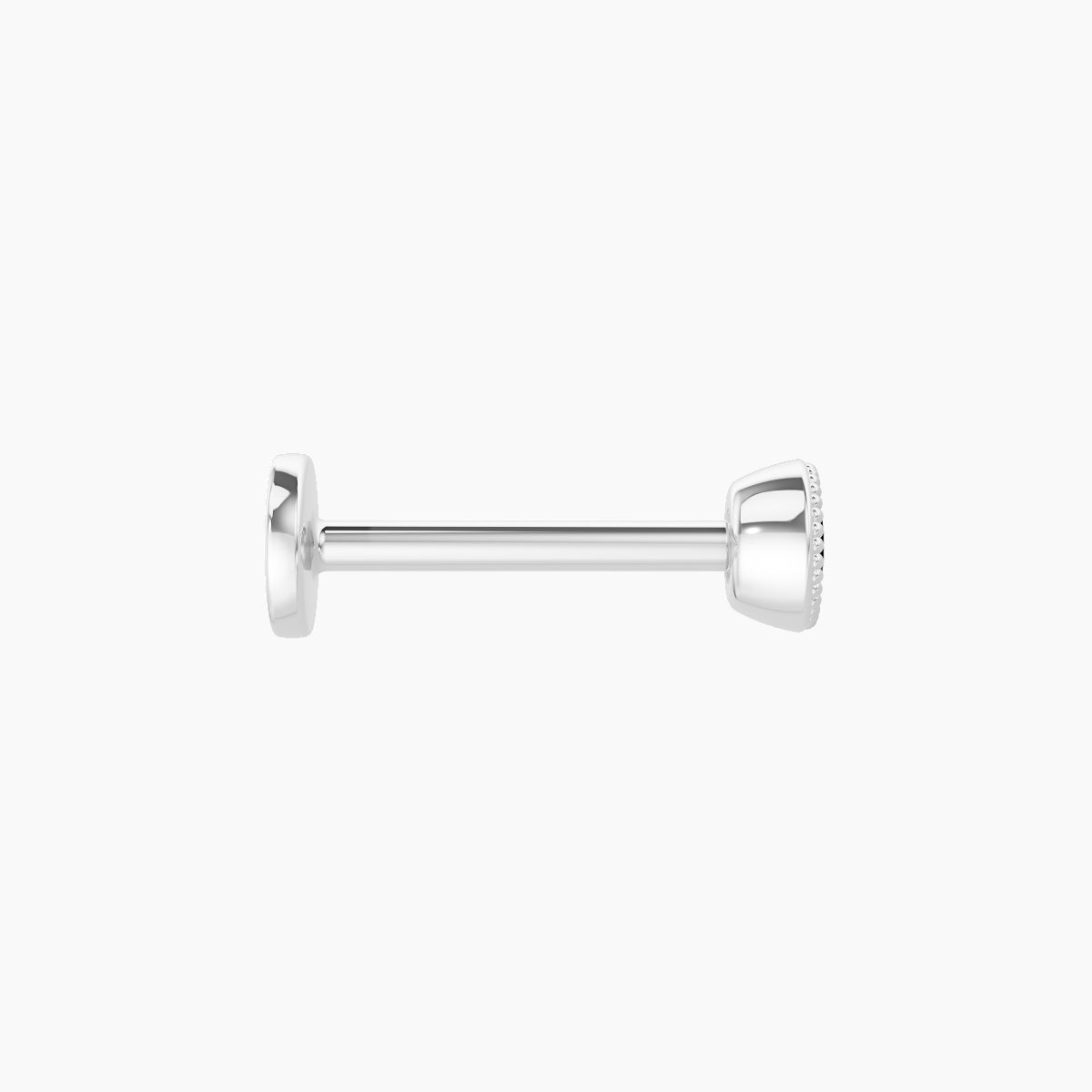 Aya | 18k White Gold 8 mm 3.5 mm Round Black Diamond Nose Piercing