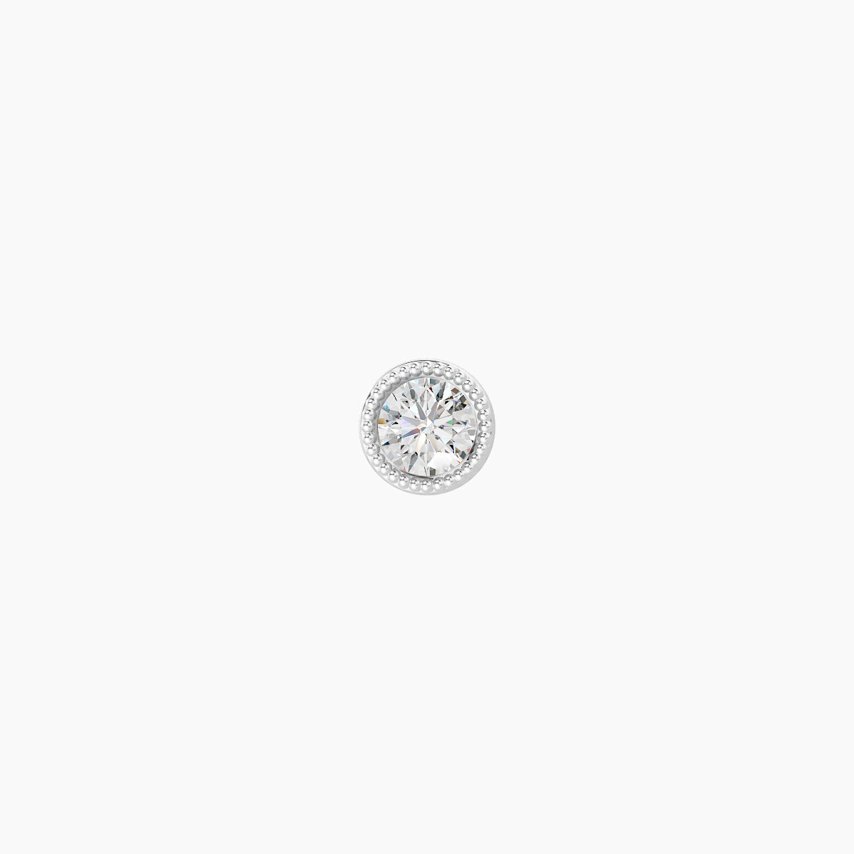 Aya | 18k White Gold 3.5 mm 8 mm Round Diamond Nose Piercing