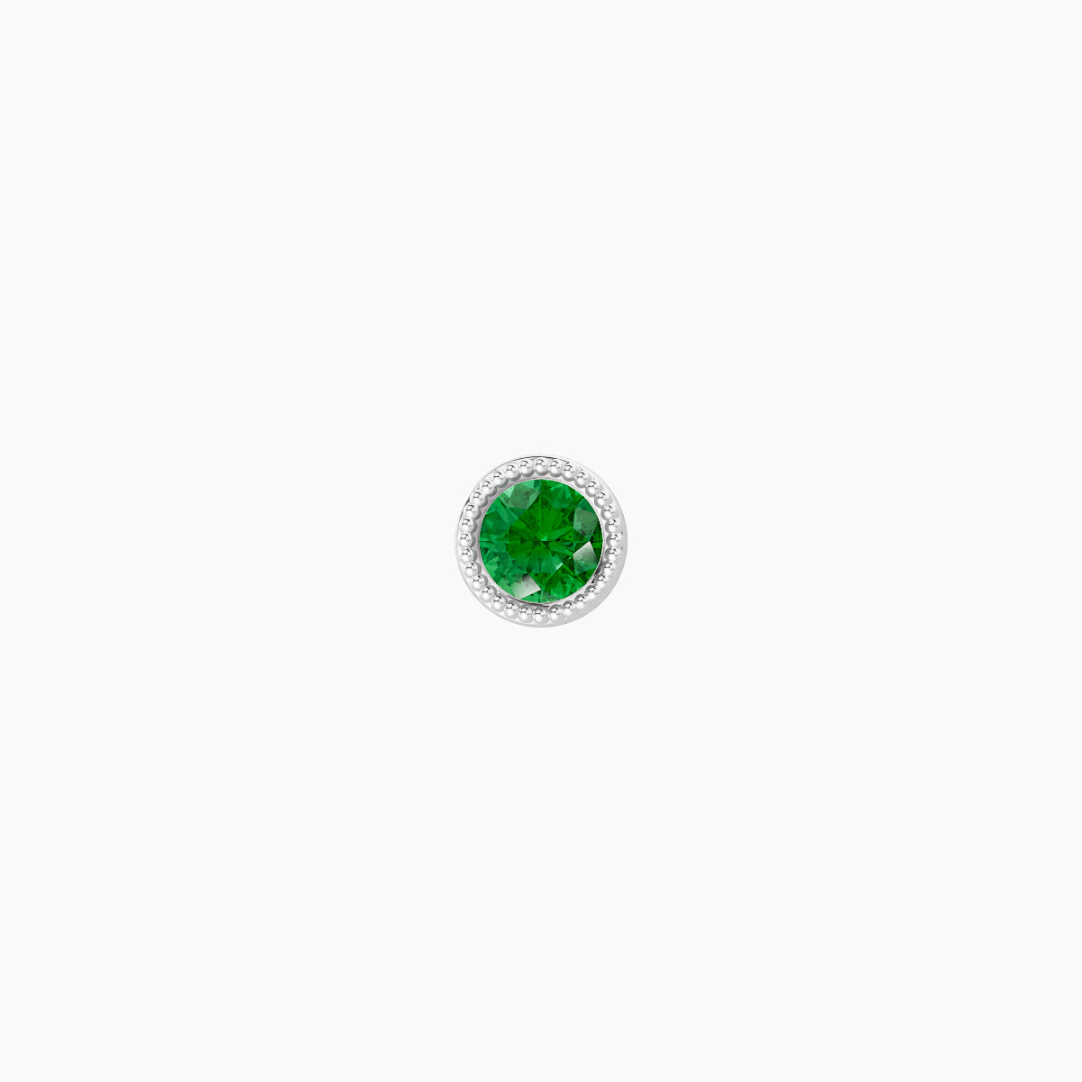 Aya | 18k White Gold 8 mm 3.5 mm Round Emerald Nose Piercing