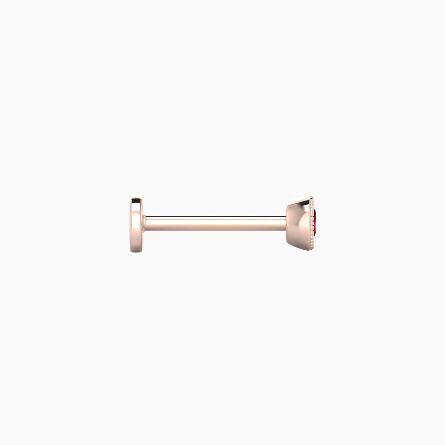 Aya | 18k Rose Gold 8 mm 3.5 mm Round Ruby Nose Piercing