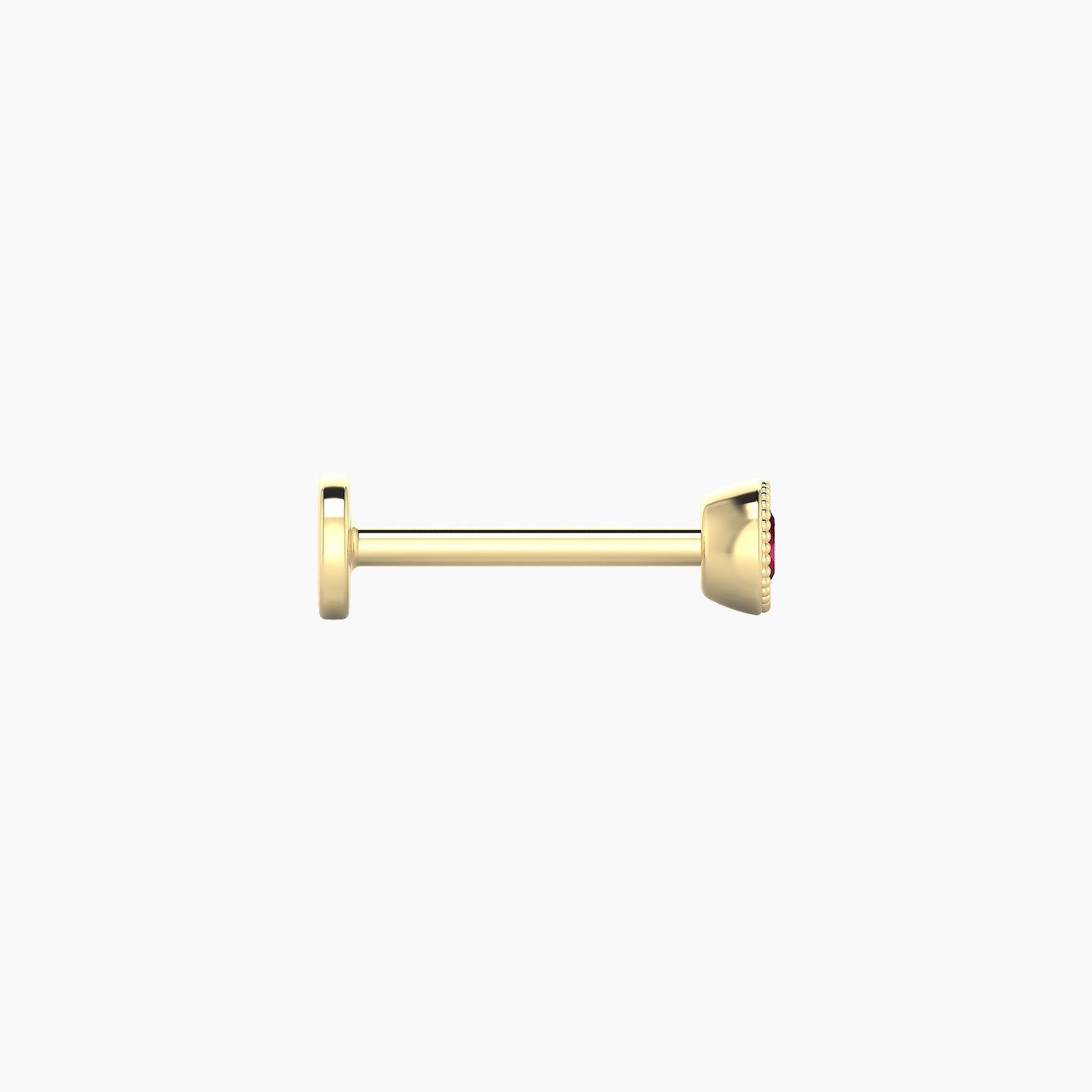 Aya | 18k Yellow Gold 8 mm 3.5 mm Round Ruby Nose Piercing