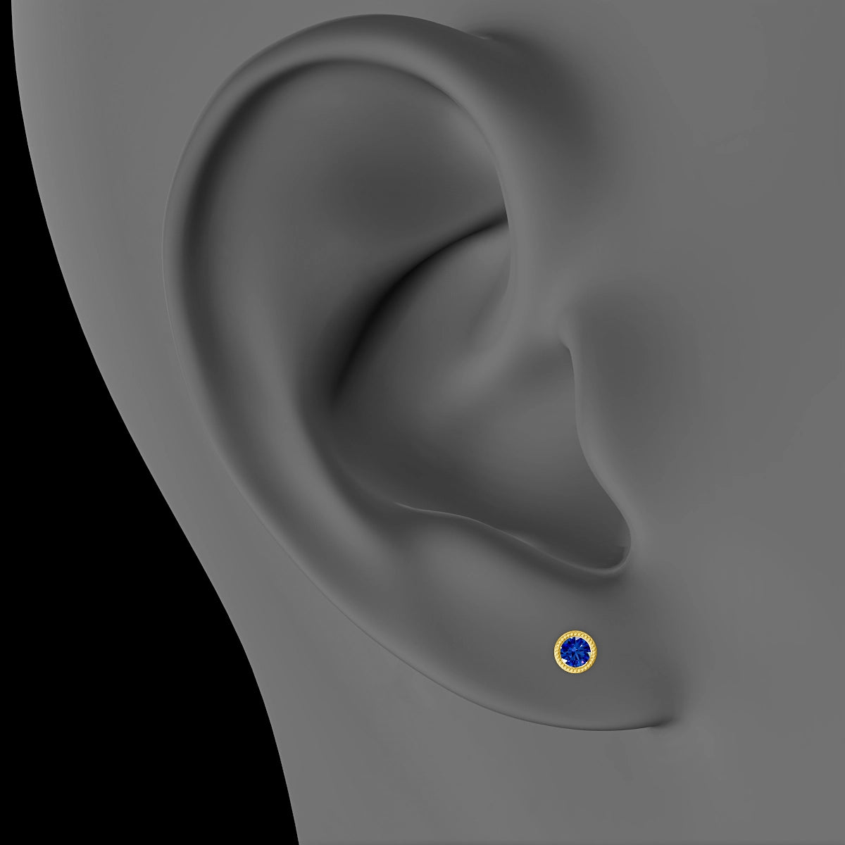 Aya | 18k Yellow Gold 8 mm 3.5 mm Round Sapphire Piercing
