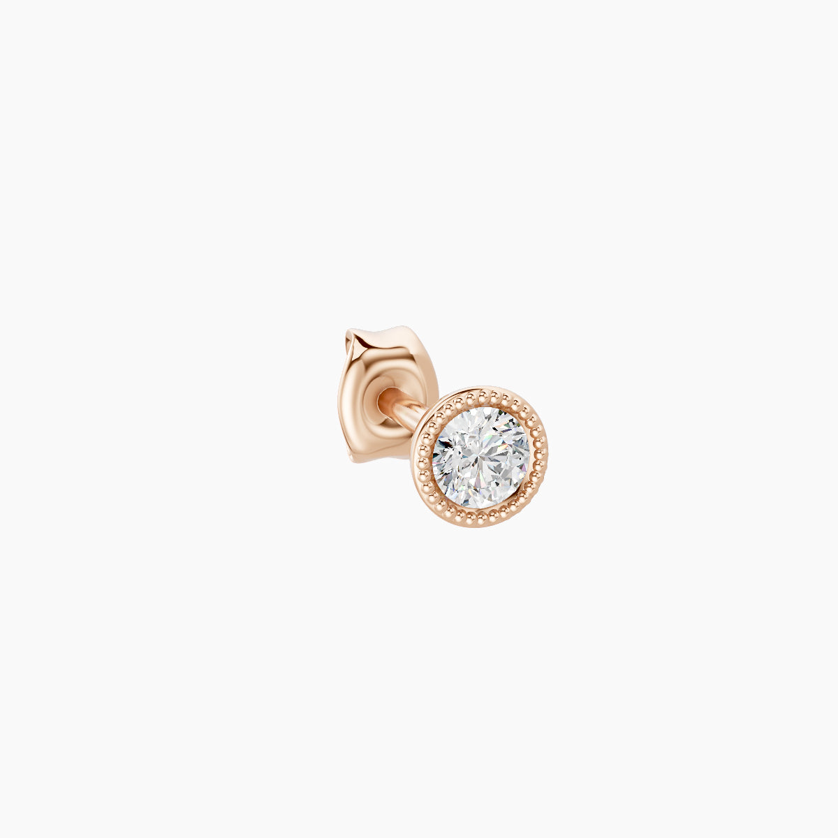 Aya | 18k Rose Gold 3.5 mm Round Diamond Earring