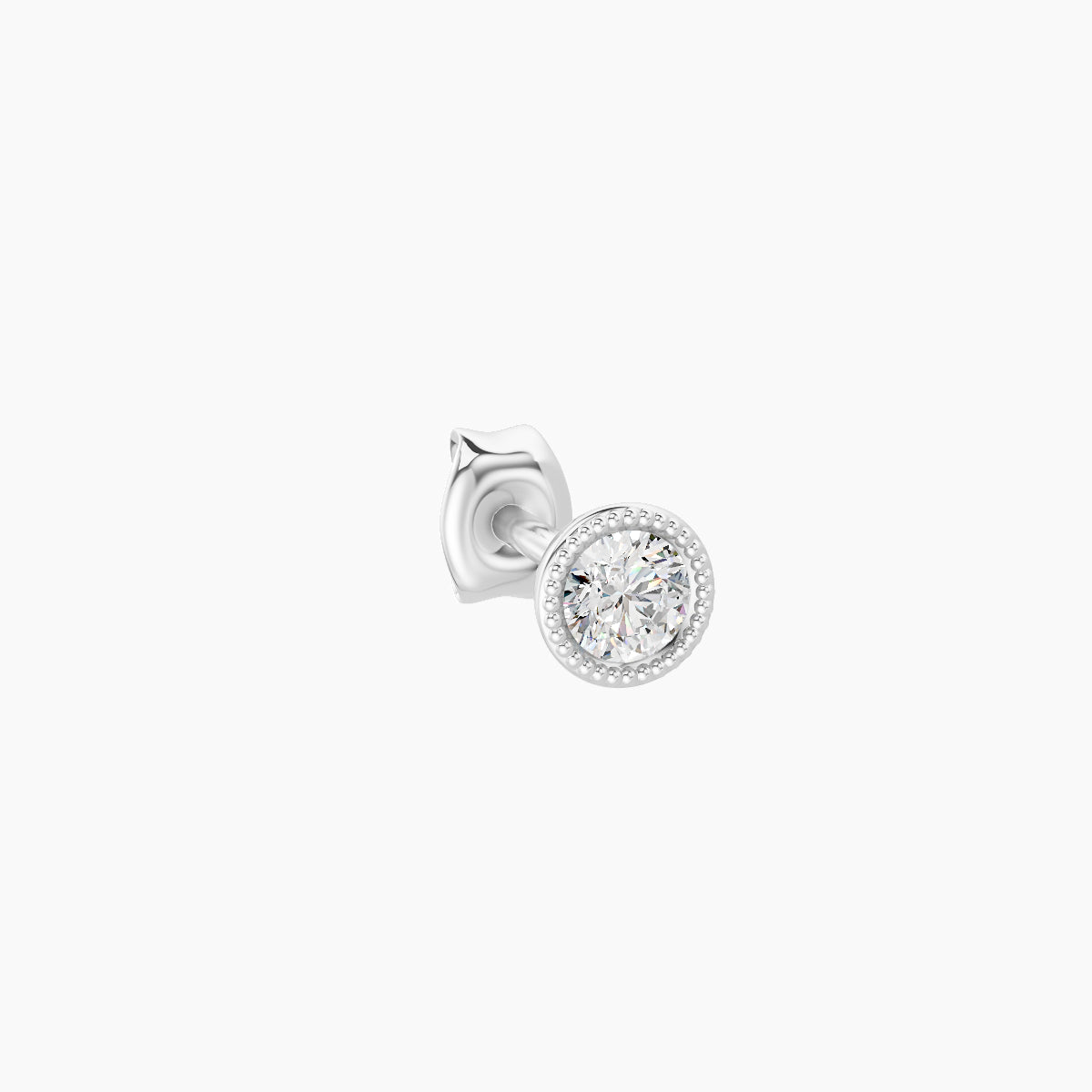 Aya | 18k White Gold 3.5 mm Round Diamond Earring