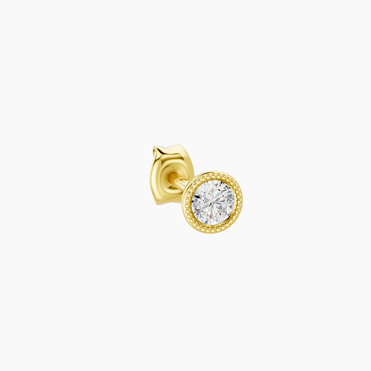 Aya | 18k Yellow Gold 3.5 mm Round Diamond Earring
