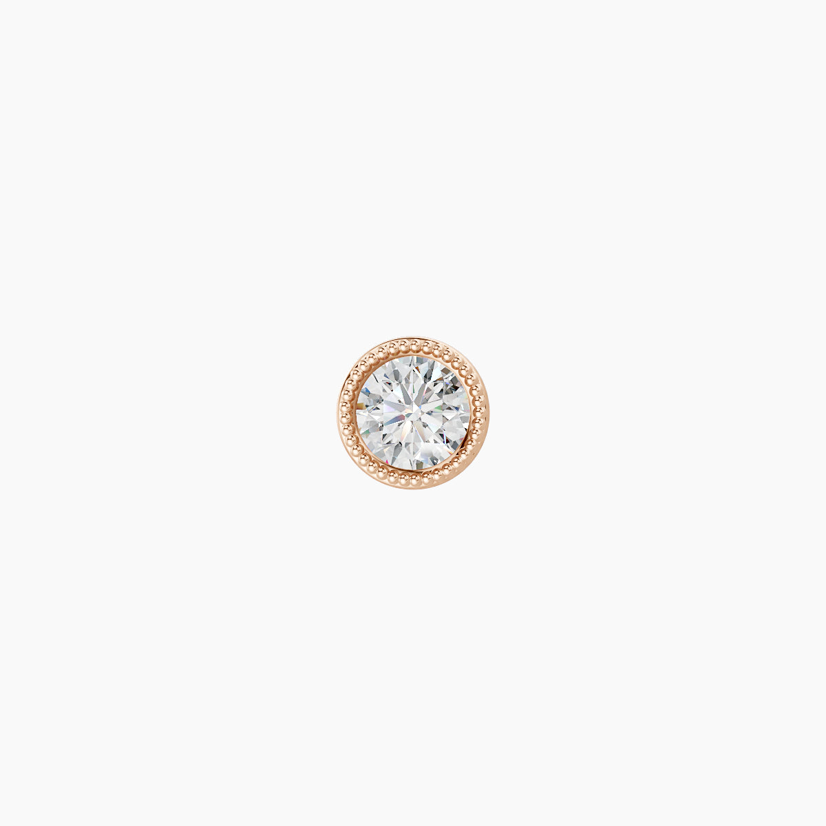 Aya | 18k Rose Gold 4 mm 5 mm Round Diamond Nose Piercing