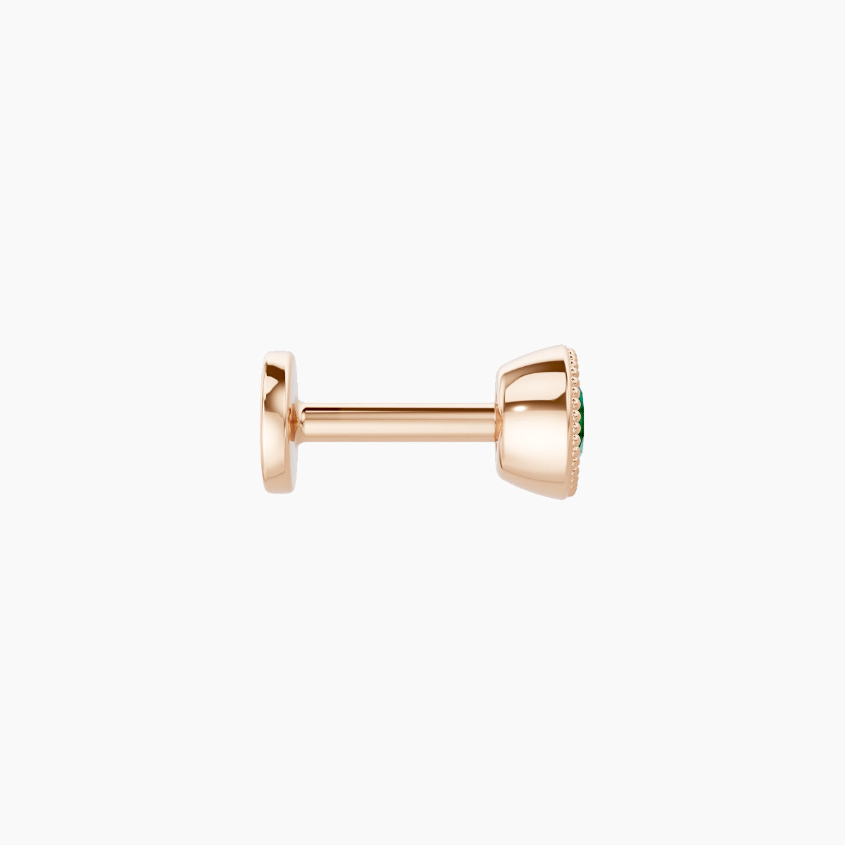 Aya | 18k Rose Gold 5 mm 4 mm Round Emerald Nose Piercing