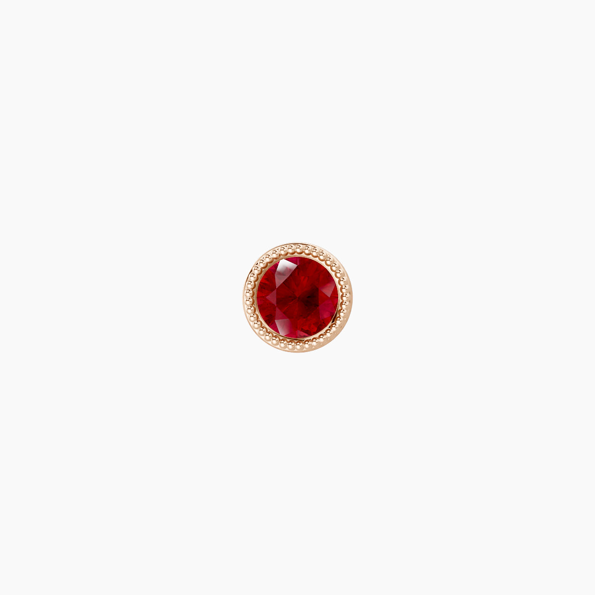 Aya | 18k Rose Gold 5 mm 4 mm Round Ruby Nose Piercing