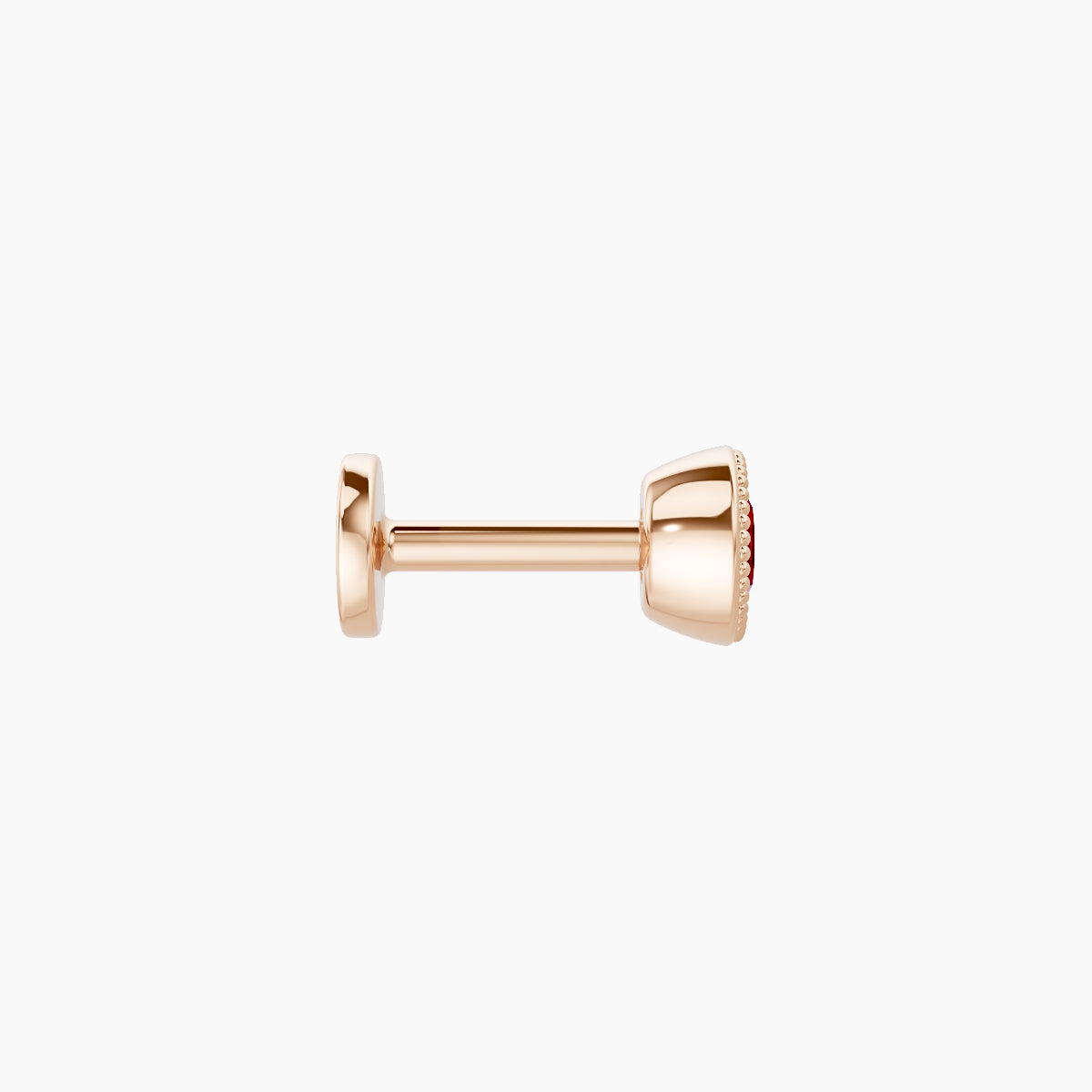 Aya | 18k Rose Gold 5 mm 4 mm Round Ruby Nose Piercing