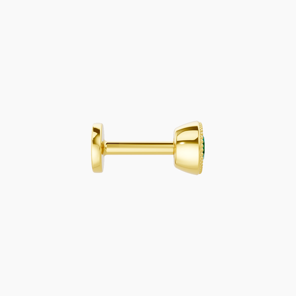 Aya | 18k Yellow Gold 5 mm 4 mm Round Emerald Nose Piercing