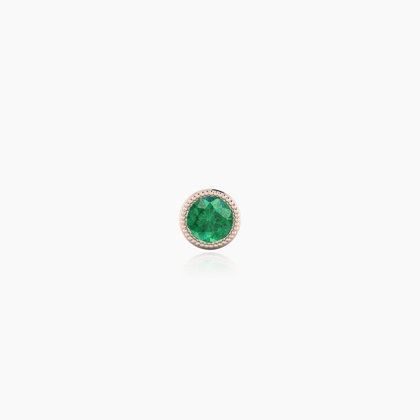 Aya | 18k Rose Gold 5 mm 4 mm Round Emerald Nose Piercing