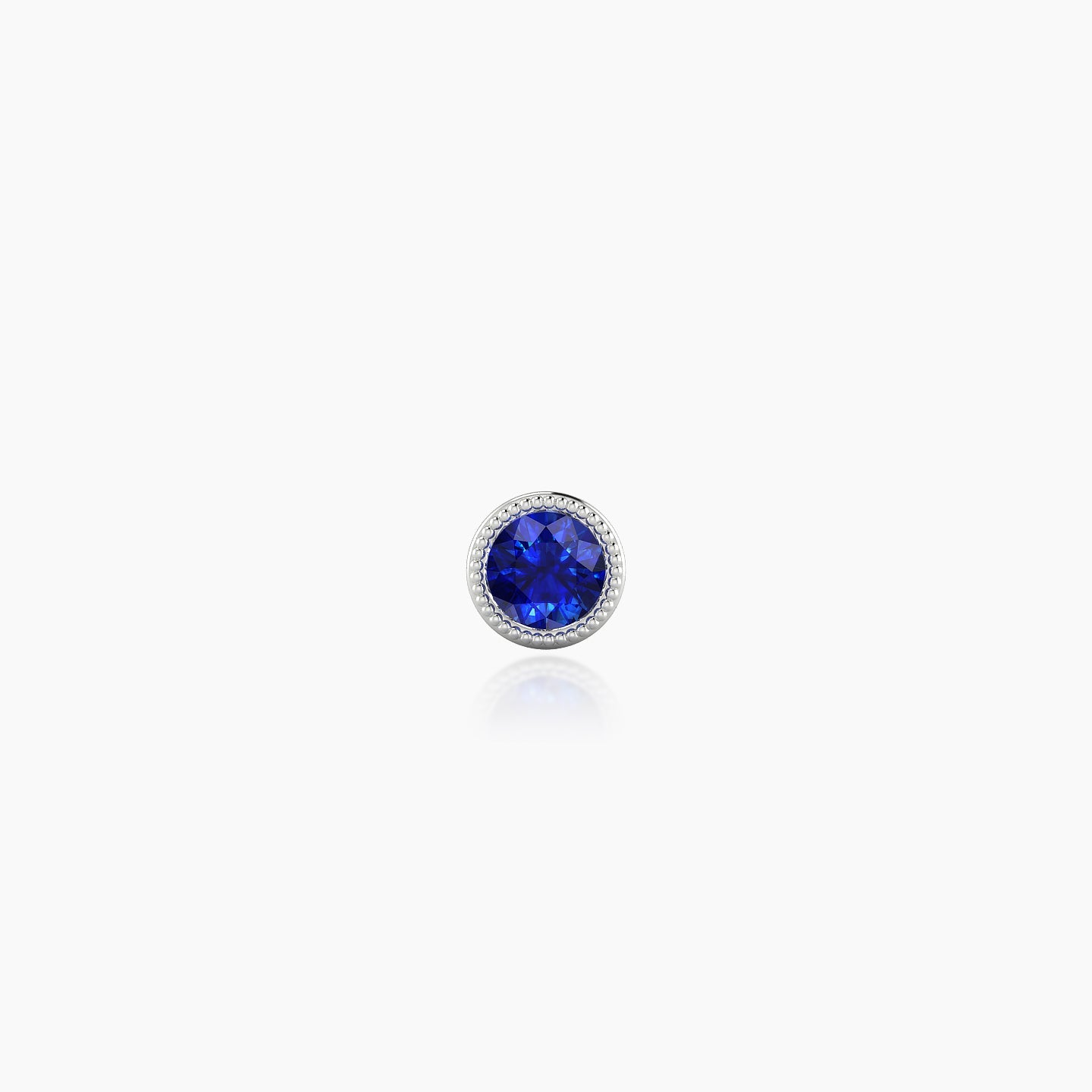 Aya | 18k White Gold 5 mm 4 mm Round Sapphire Nose Piercing